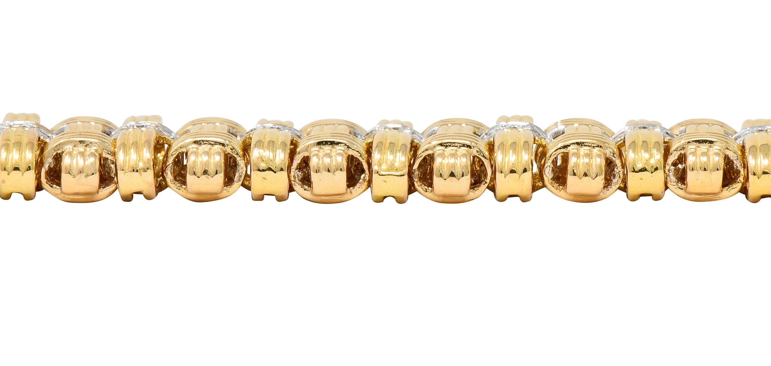 Roberto Coin Diamond 18 Karat Gold Appassionata Woven Link Bracelet - Wilson's Estate Jewelry