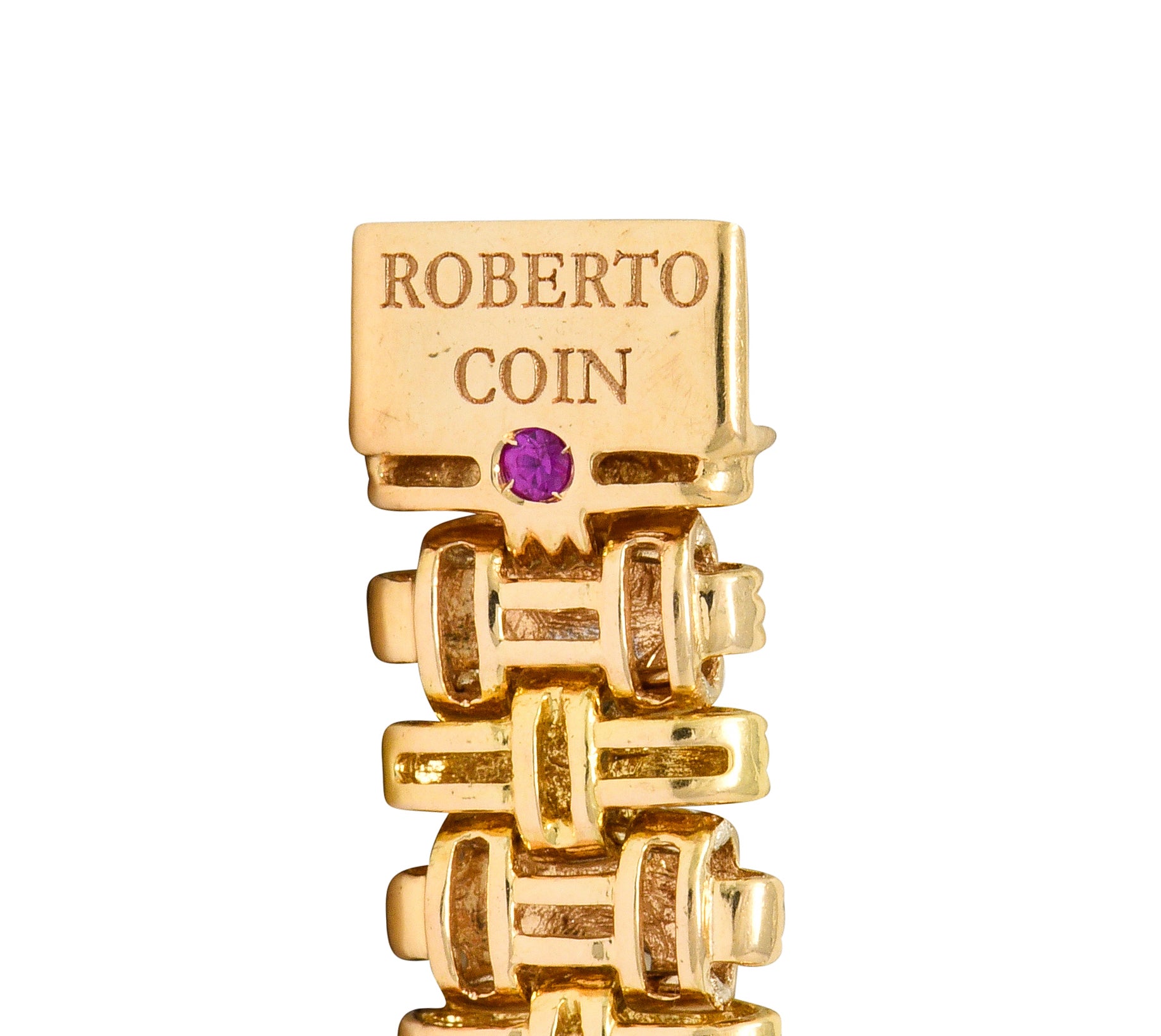 Roberto Coin Diamond 18 Karat Gold Appassionata Woven Link Bracelet - Wilson's Estate Jewelry