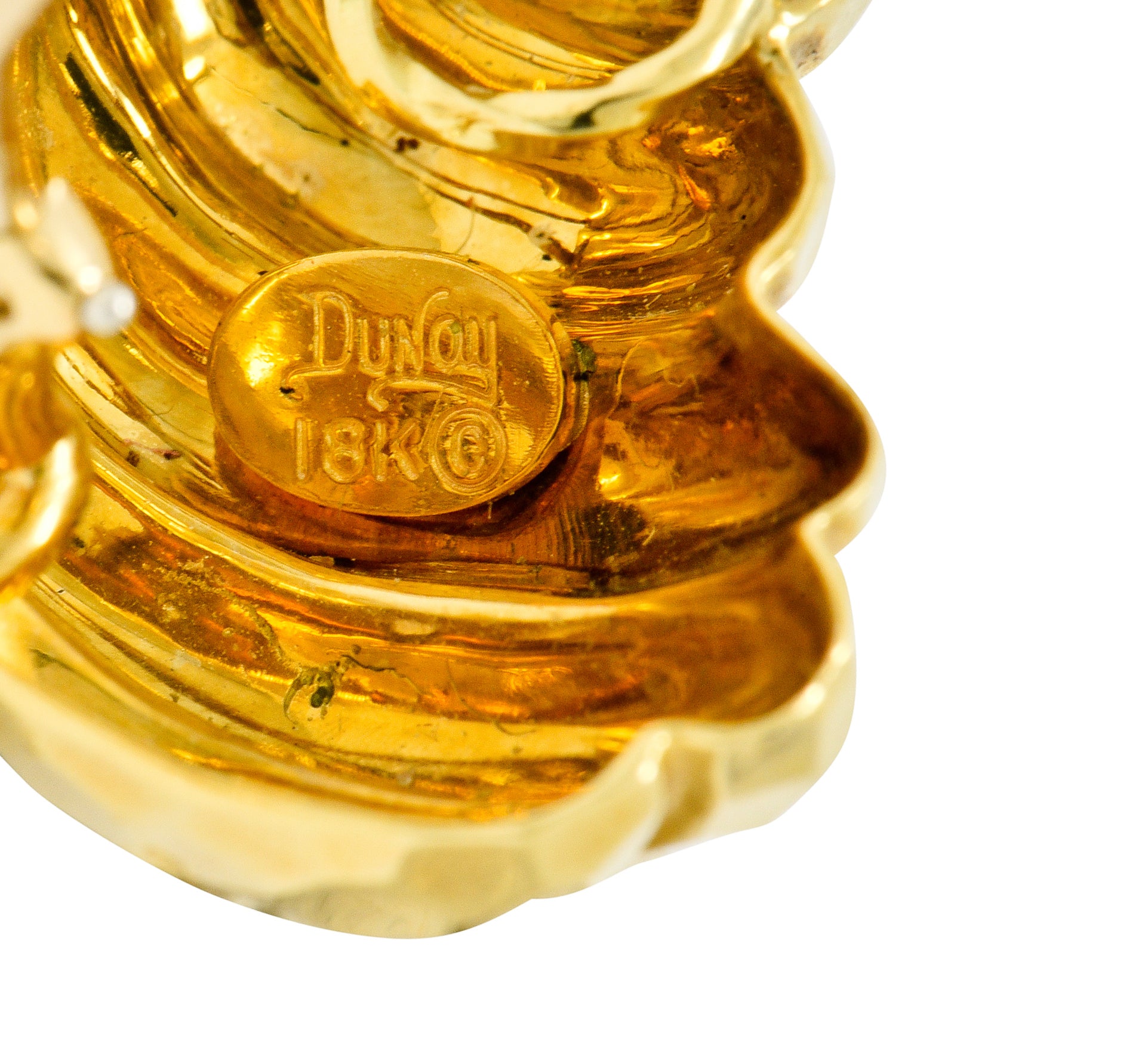 Henry Dunay Vintage 18 Karat Gold Hammered Ear-Clip Earrings Circa 1980 - Wilson's Estate Jewelry
