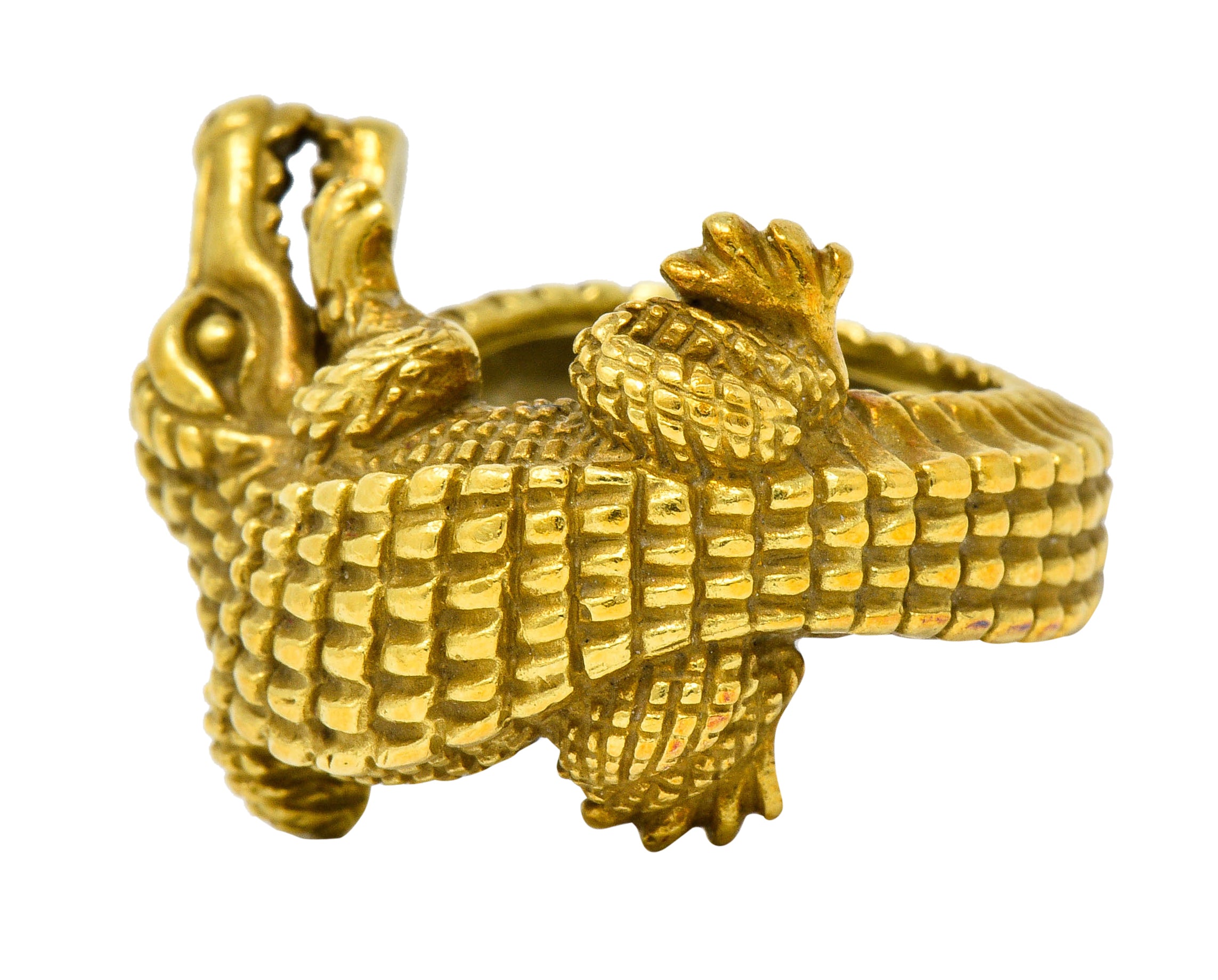 1988 Kieselstein Cord Vintage 18 Karat Green Gold Alligator RingRing - Wilson's Estate Jewelry