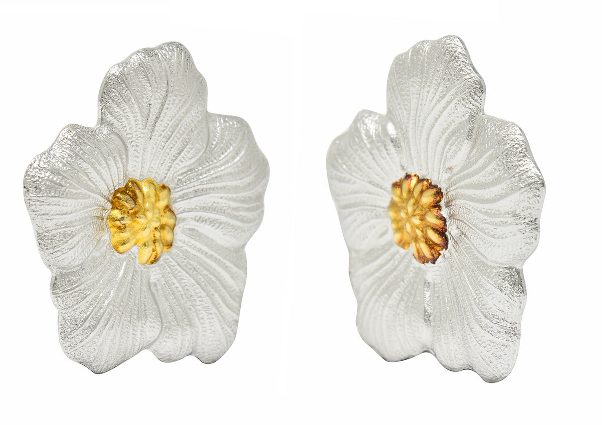 Buccellati Sterling Silver Vermeil Gardenia Blossom Ear-Clip EarringsEarrings - Wilson's Estate Jewelry