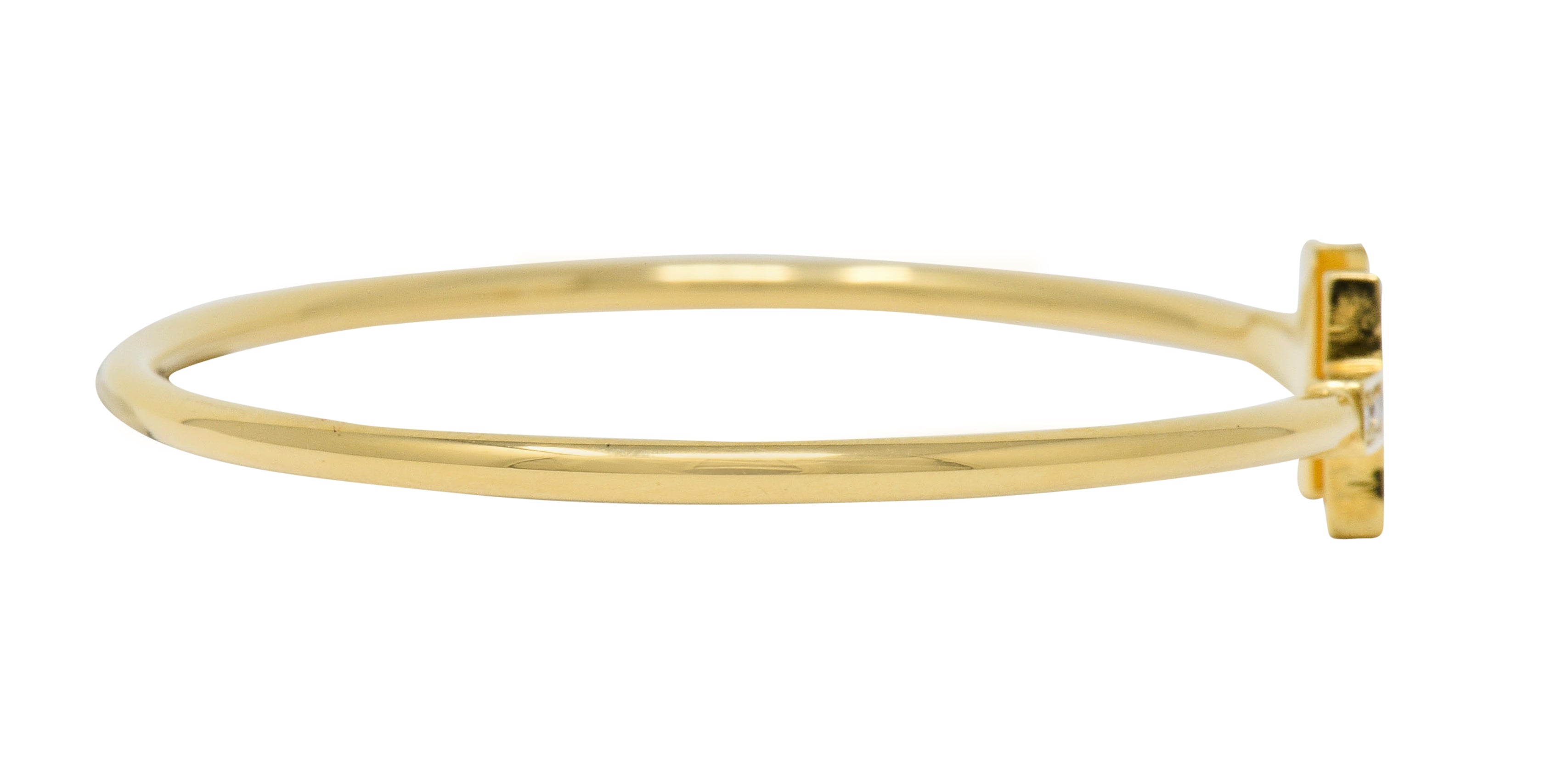Tiffany & Co. Diamond 18 Karat Gold Tiffany T Flexible Cuff Bracelet - Wilson's Estate Jewelry