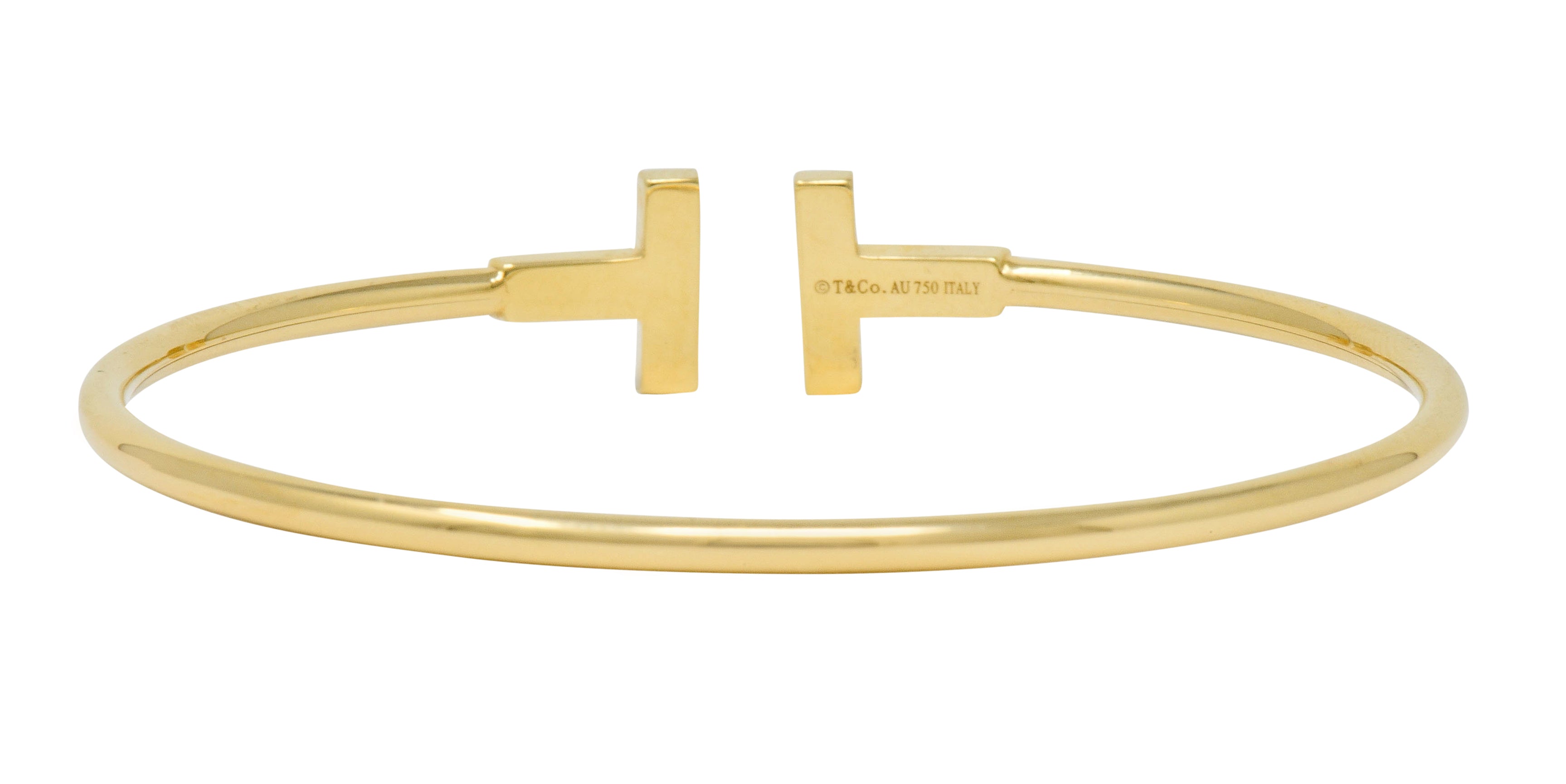 Tiffany & Co. Diamond 18 Karat Gold Tiffany T Flexible Cuff Bracelet - Wilson's Estate Jewelry