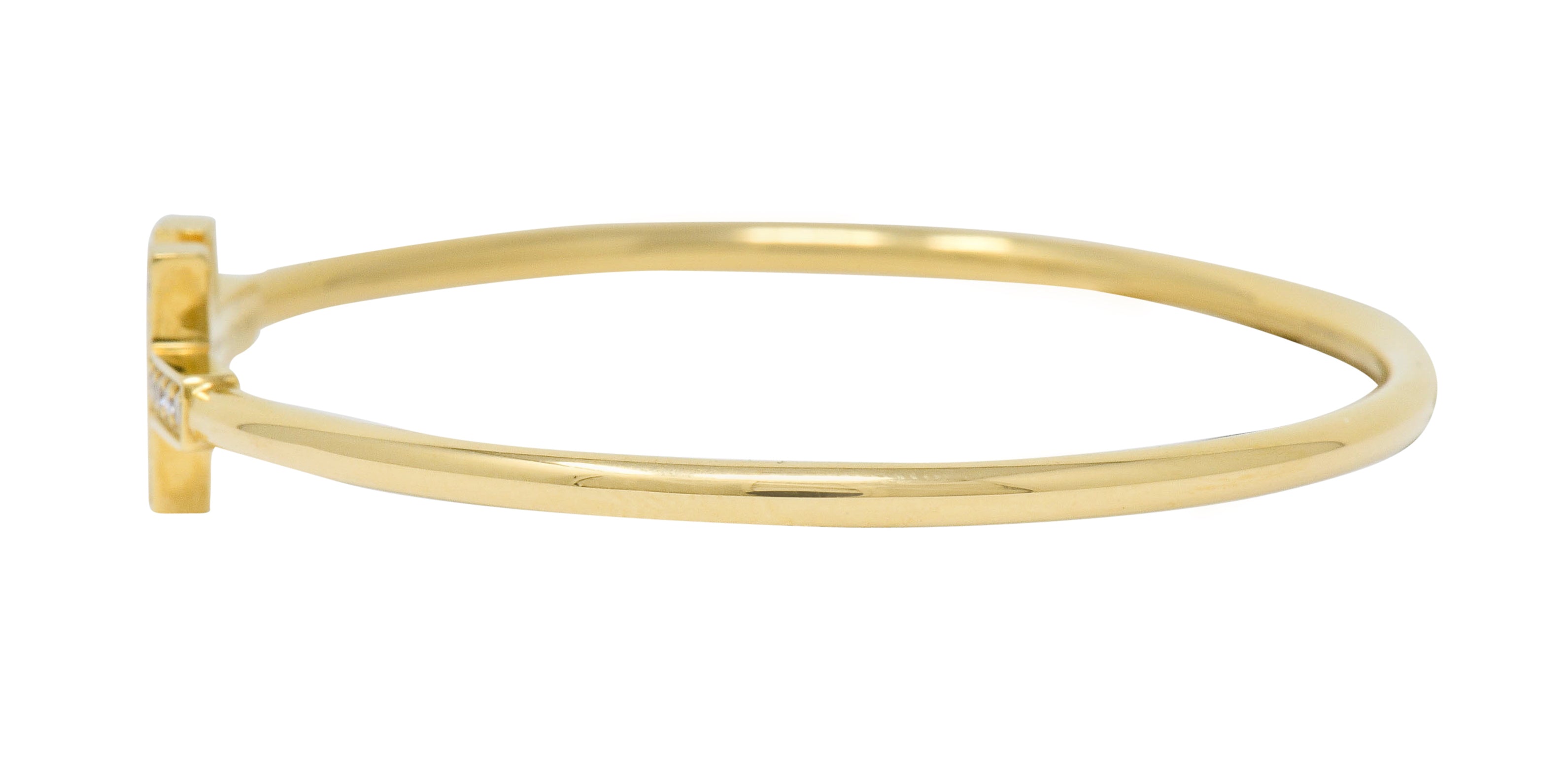 Tiffany & Co. Diamond 18 Karat Gold Tiffany T Flexible Cuff Bracelet - Wilson's Estate Jewelry