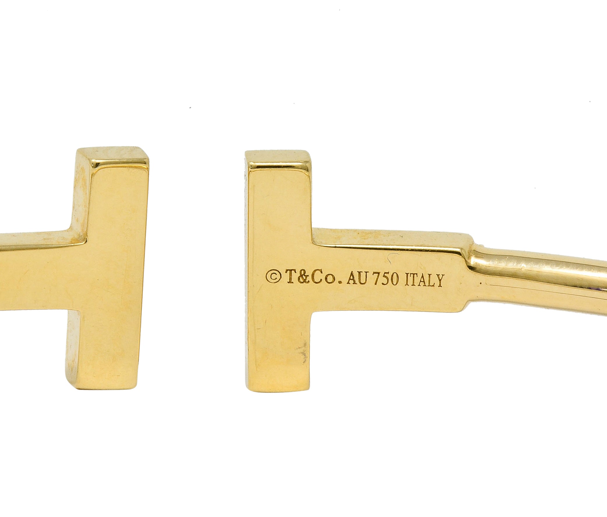 Tiffany & Co. Diamond 18 Karat Gold Tiffany T Flexible Cuff Bracelet - Wilson's Estate Jewelry