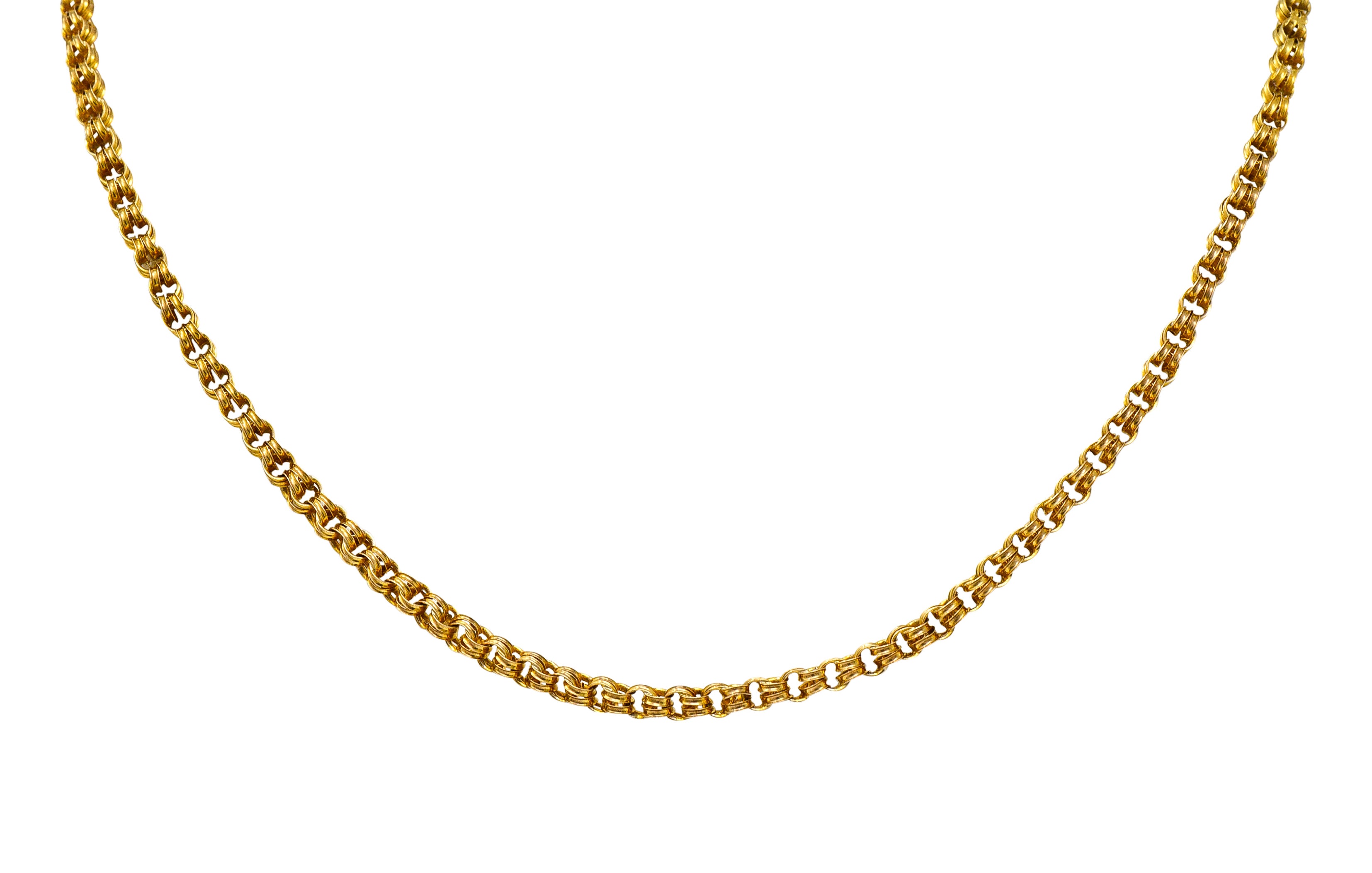 Victorian Fancy 14 Karat Gold Chain Unisex Necklace Circa 1880Necklace - Wilson's Estate Jewelry