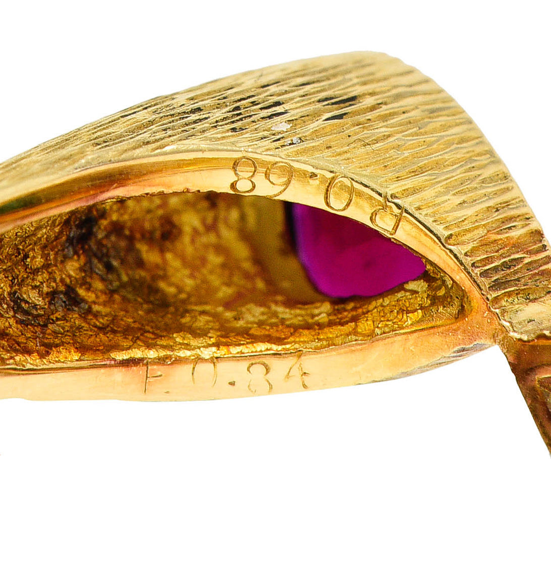French Vintage Emerald Ruby 18 Karat Gold Mirrored Gemstone RingRing - Wilson's Estate Jewelry
