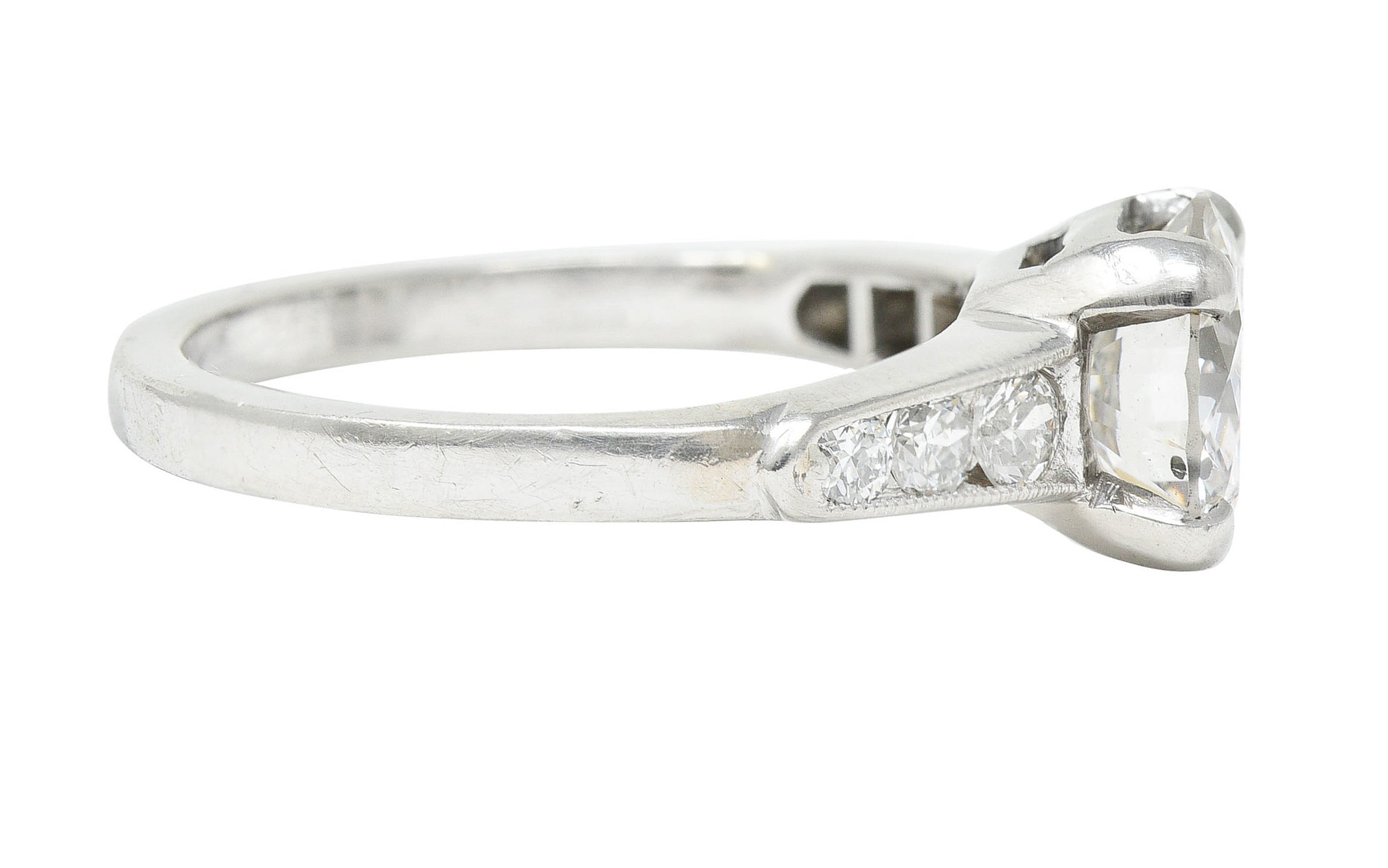 Mid-Century 1.65 CTW Diamond Platinum Engagement RingRing - Wilson's Estate Jewelry