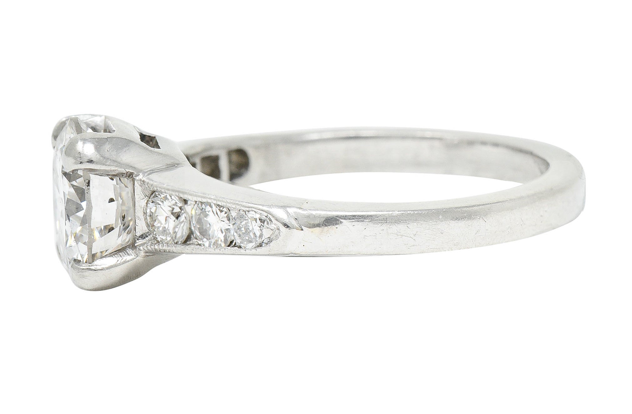Mid-Century 1.65 CTW Diamond Platinum Engagement RingRing - Wilson's Estate Jewelry
