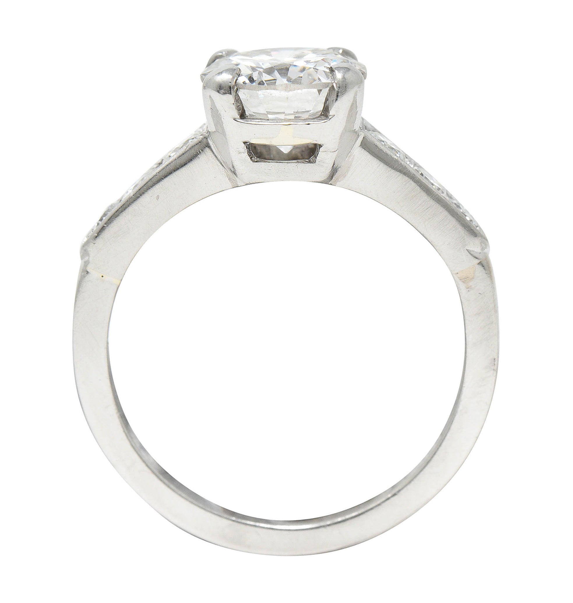 Mid-Century 1.65 CTW Diamond Platinum Engagement RingRing - Wilson's Estate Jewelry