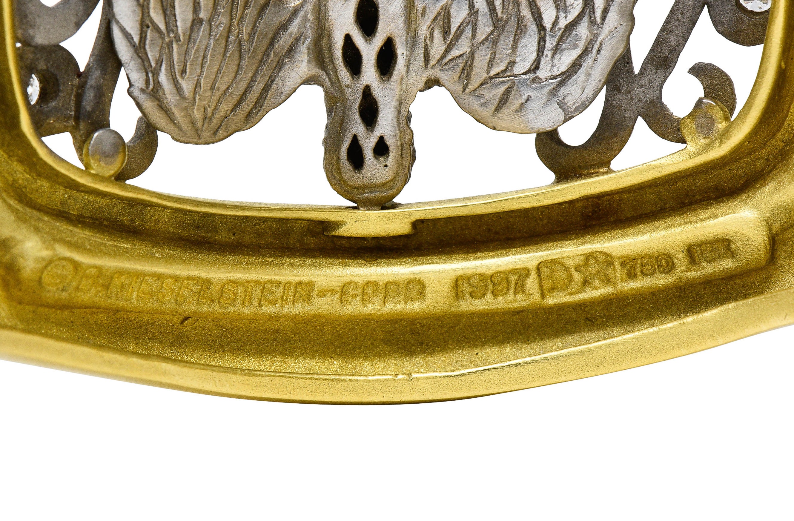 Substantial Kieselstein & Cord Diamond Two-Tone 18 Karat Gold Angel Cuff Braceletbracelet - Wilson's Estate Jewelry