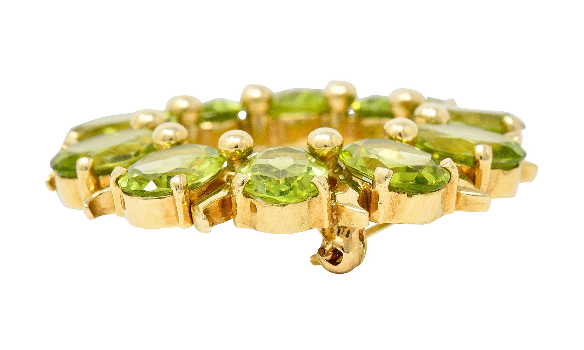 Tiffany & Co. Retro 14 Karat Gold Peridot Circle BroochBrooch - Wilson's Estate Jewelry