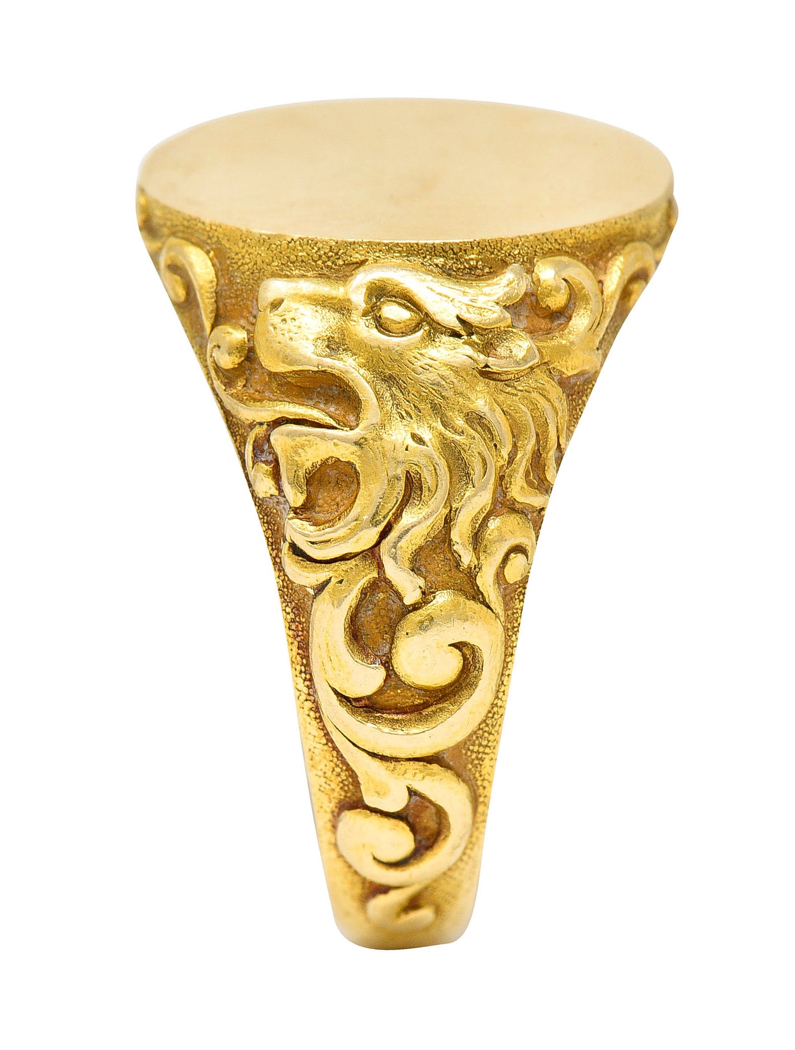 Tiffany & Co. Art Nouveau 18 Karat Gold Unisex Lion Signet RingRing - Wilson's Estate Jewelry