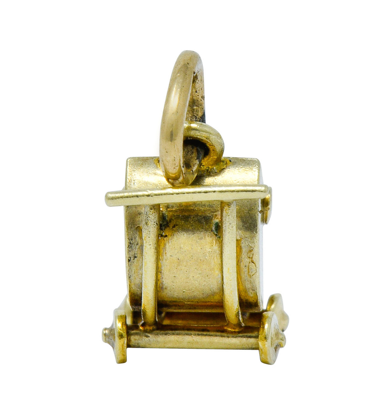 Sloan & Co. Retro Enamel 14 Karat Gold Baby Carriage Charmcharm - Wilson's Estate Jewelry