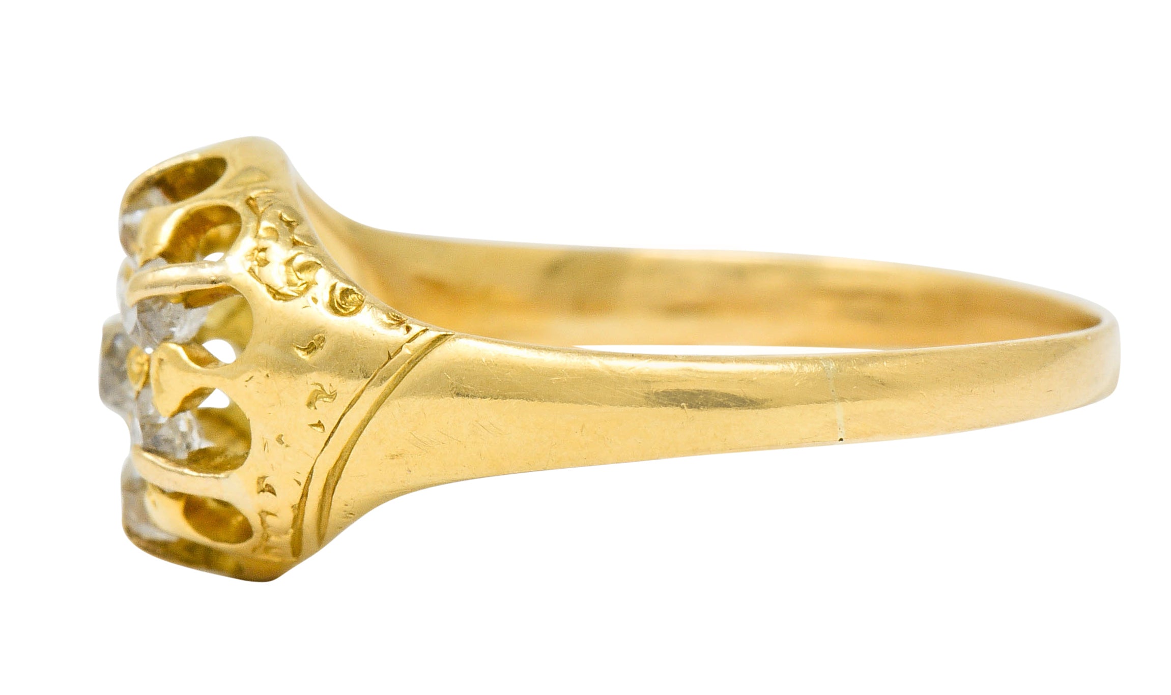 Victorian Old Mine Diamond 18 Karat Gold Cluster RingRing - Wilson's Estate Jewelry