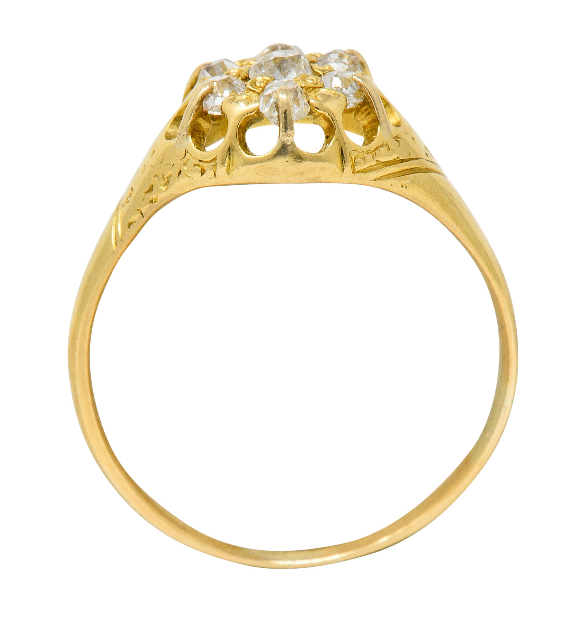 Victorian Old Mine Diamond 18 Karat Gold Cluster RingRing - Wilson's Estate Jewelry