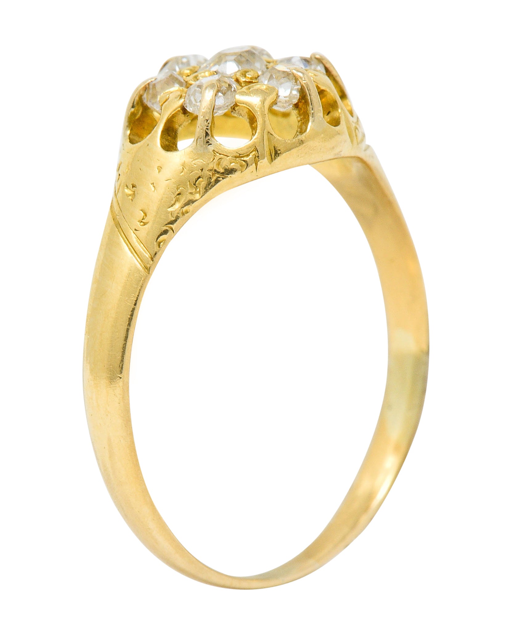 Victorian Old Mine Diamond 18 Karat Gold Cluster RingRing - Wilson's Estate Jewelry