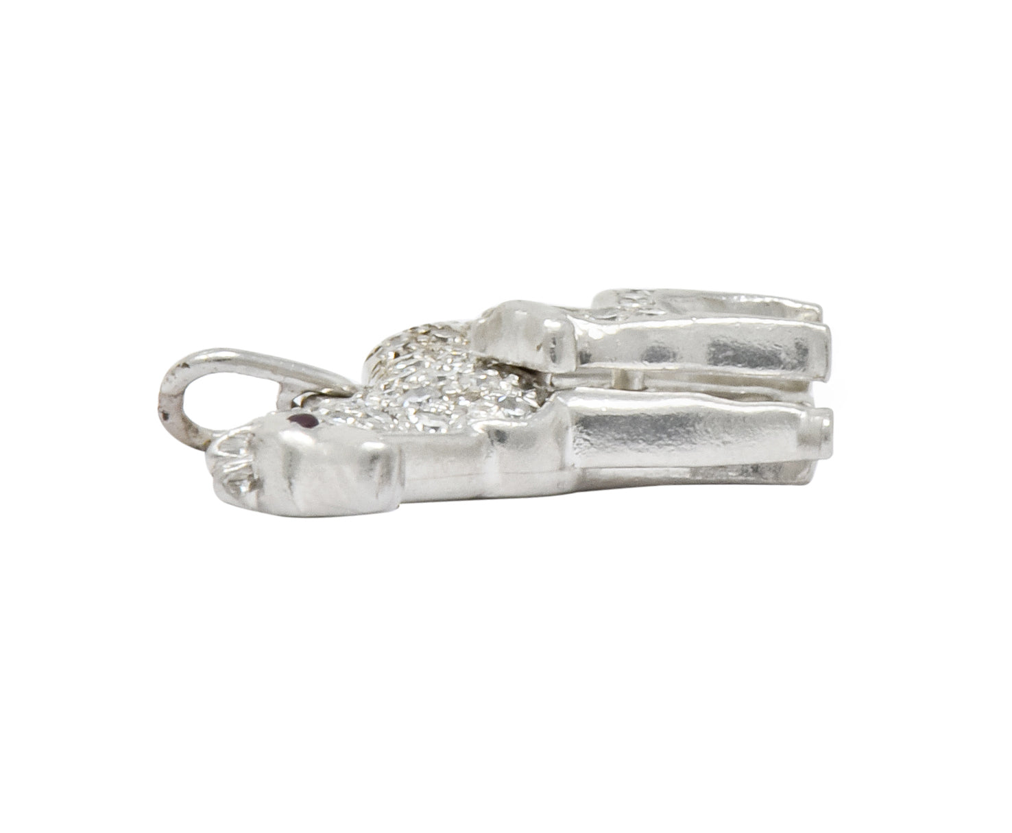 Art Deco Pave Diamond Platinum Mother Horse And Baby Foal Charm - Wilson's Estate Jewelry