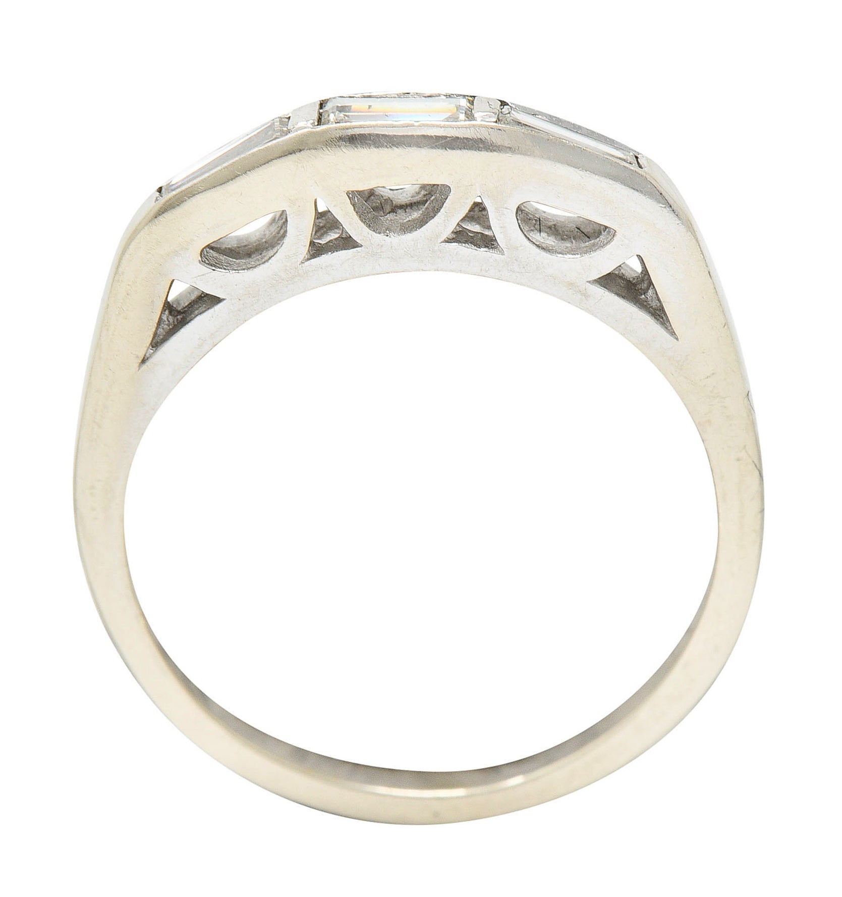 1940's Retro 0.25 CTW Diamond 14 Karat White Gold Band RingRing - Wilson's Estate Jewelry