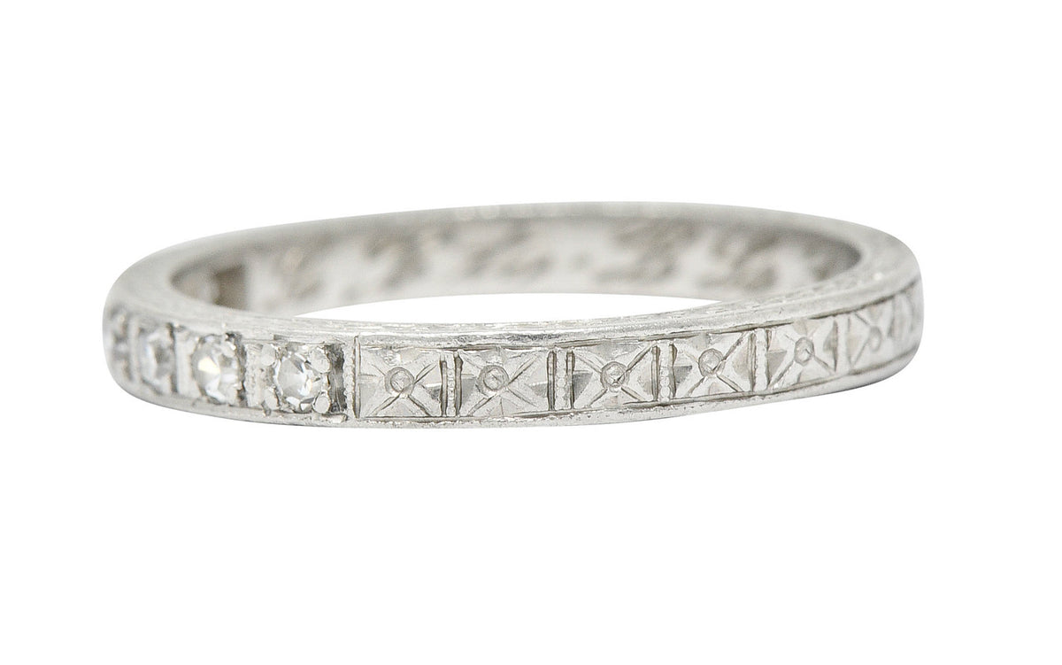 1928 Art Deco Diamond Platinum Orange Blossom Band RingRing - Wilson's Estate Jewelry