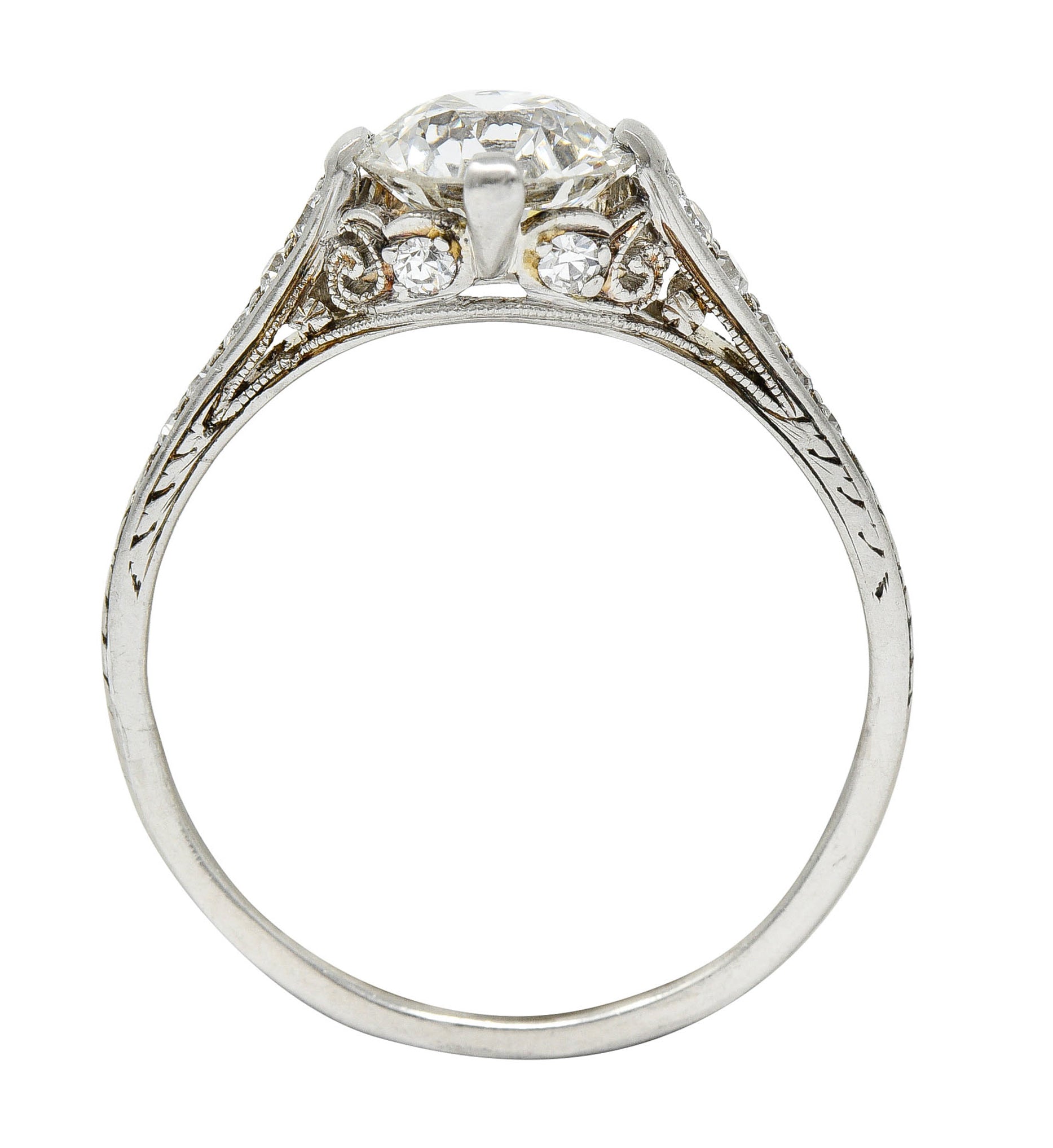Black Starr & Frost Art Deco 1.50 CTW Diamond Platinum Engagement RingRing - Wilson's Estate Jewelry