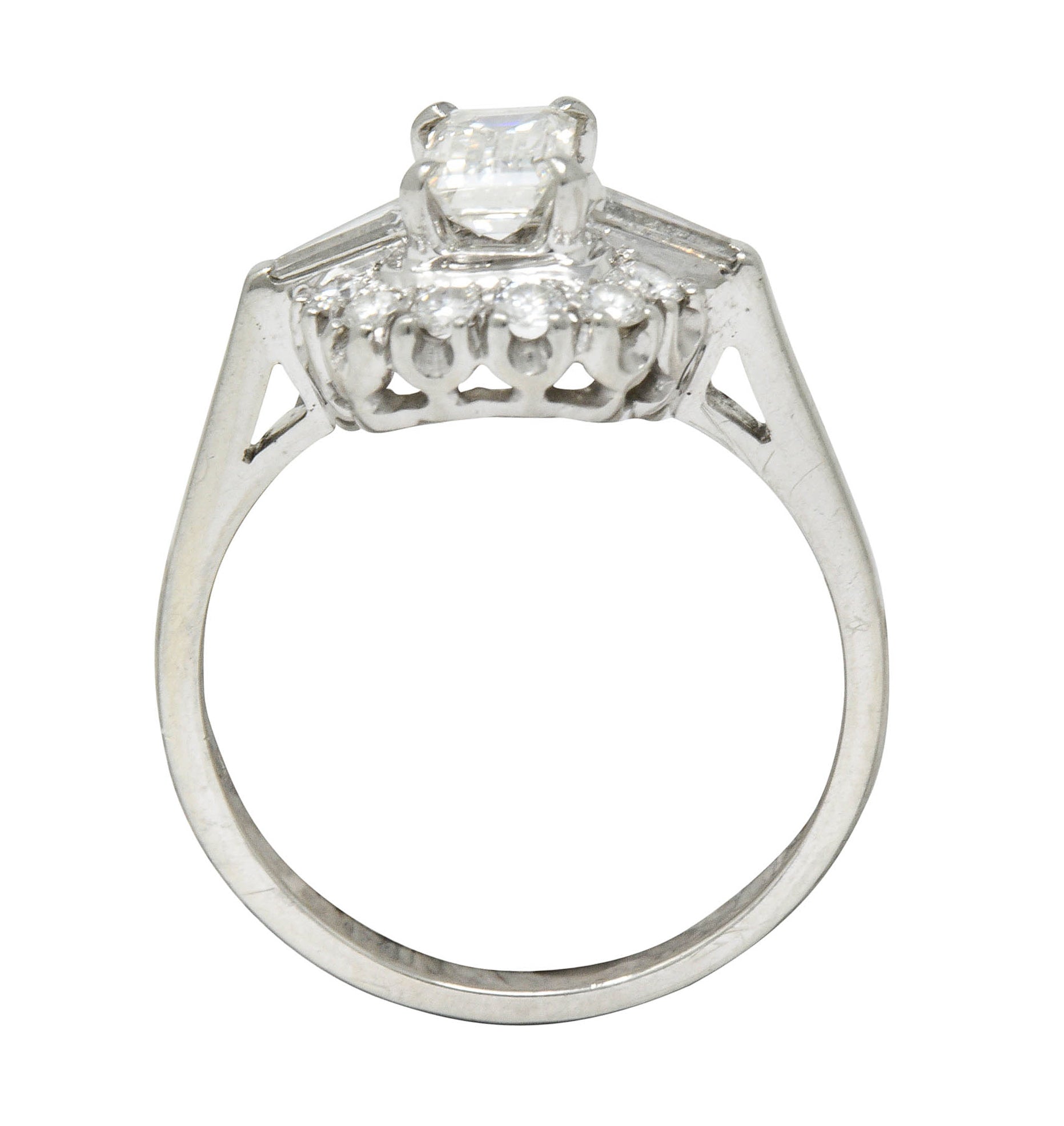 1950's Mid-Century 1.21 CTW Diamond Platinum Cluster RingRing - Wilson's Estate Jewelry