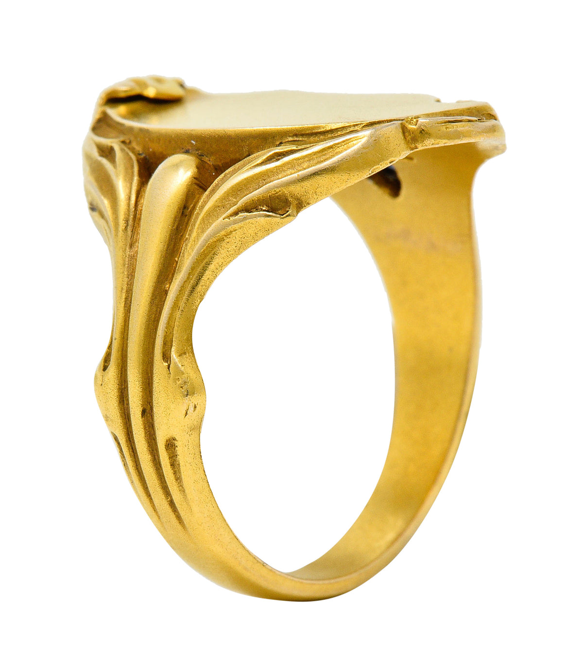 Art Nouveau Sapphire 14 Karat Gold Signet RingRing - Wilson's Estate Jewelry