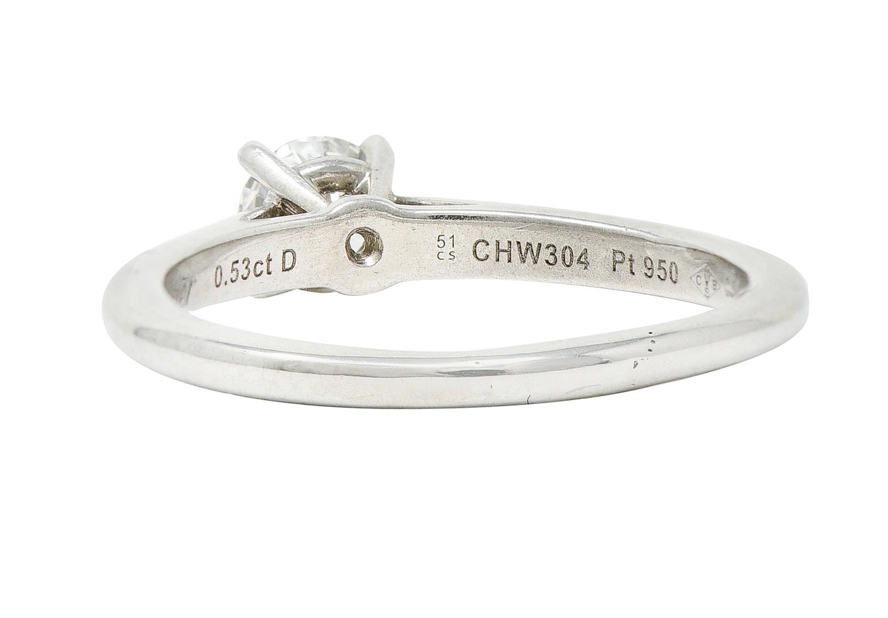 Cartier 0.53 CTW Diamond Platinum Engagement Ring GIARing - Wilson's Estate Jewelry