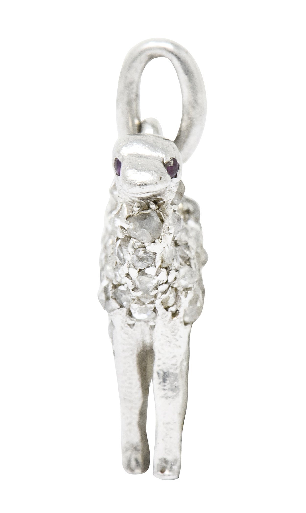 French Cartier Edwardian Rose Cut Diamond Platinum Camel Charm - Wilson's Estate Jewelry