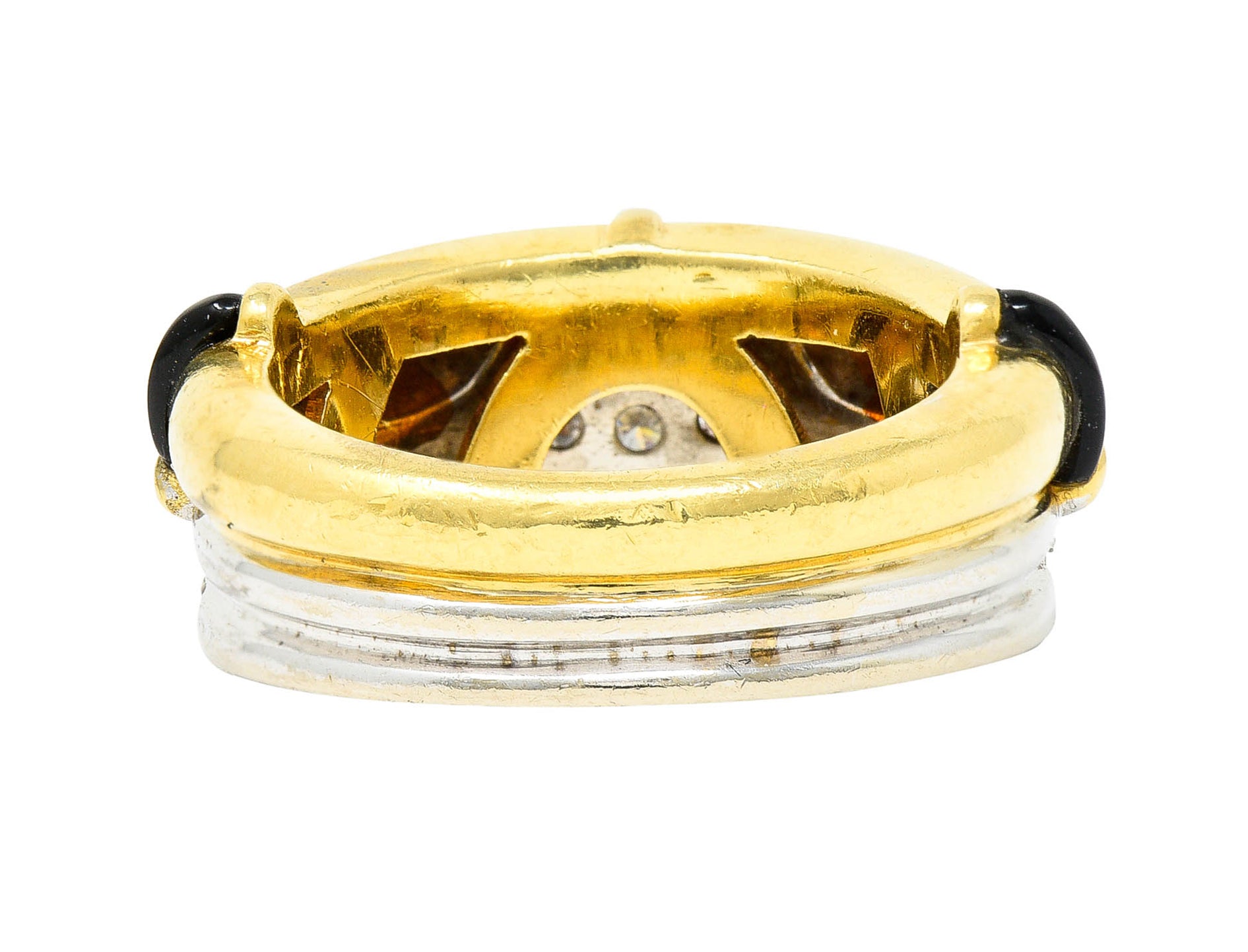 H. Stern Onyx 0.75 CTW Diamond 18 Karat Two-Tone Band RingRing - Wilson's Estate Jewelry