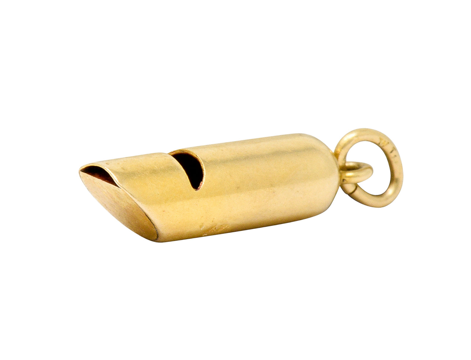 Art Nouveau 14 Karat Gold Functional Antique Whistle Charm - Wilson's Estate Jewelry