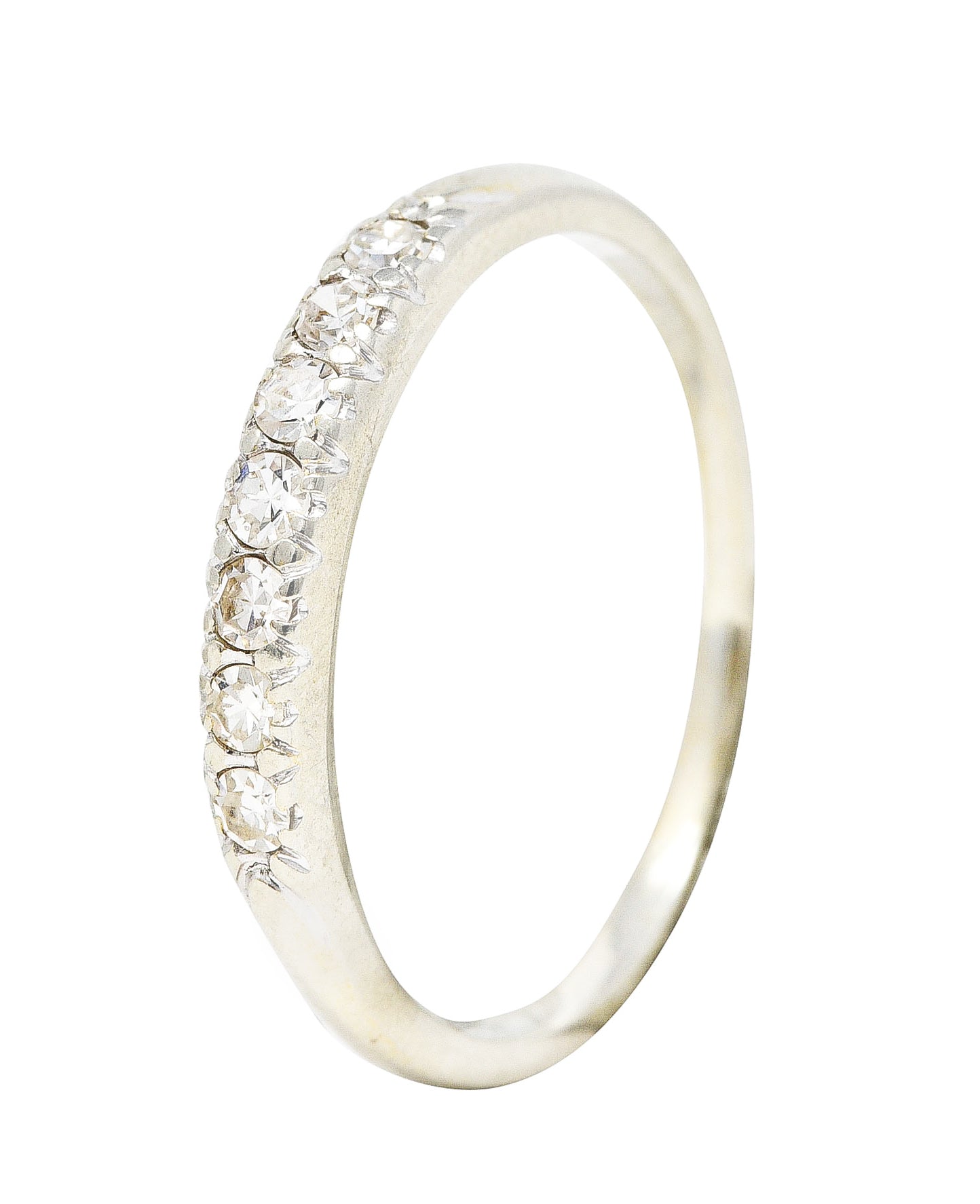 Jabel Single Cut Diamond 18 Karat White Gold Band RingRing - Wilson's Estate Jewelry