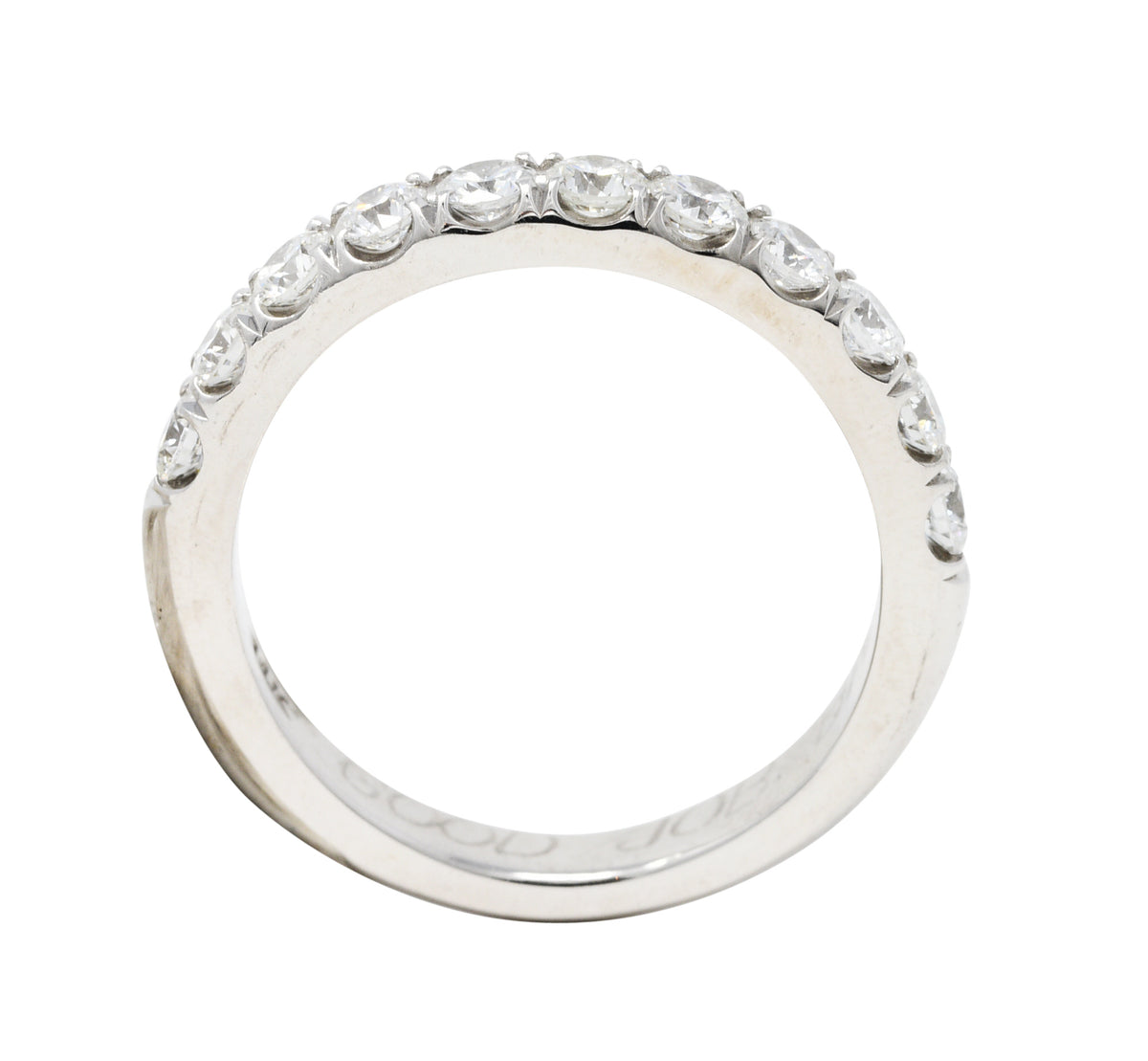 Contemporary 0.75 CTW Diamond 14 Karat White Gold Anniversary Band RingRing - Wilson's Estate Jewelry