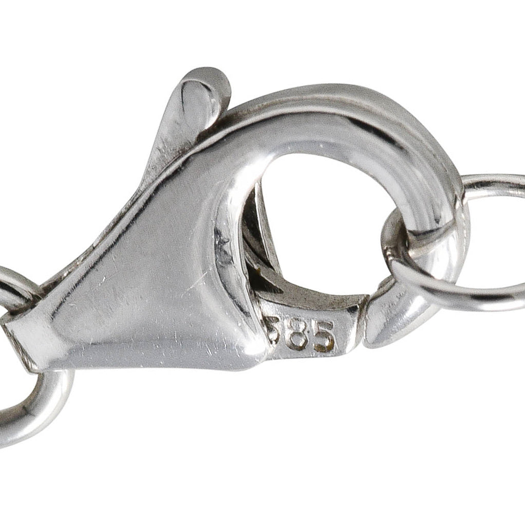 Gabriel & Co. Blue Topaz Diamond 14 Karat White Gold Enhancer Necklace Wilson's Antique & Estate Jewelry