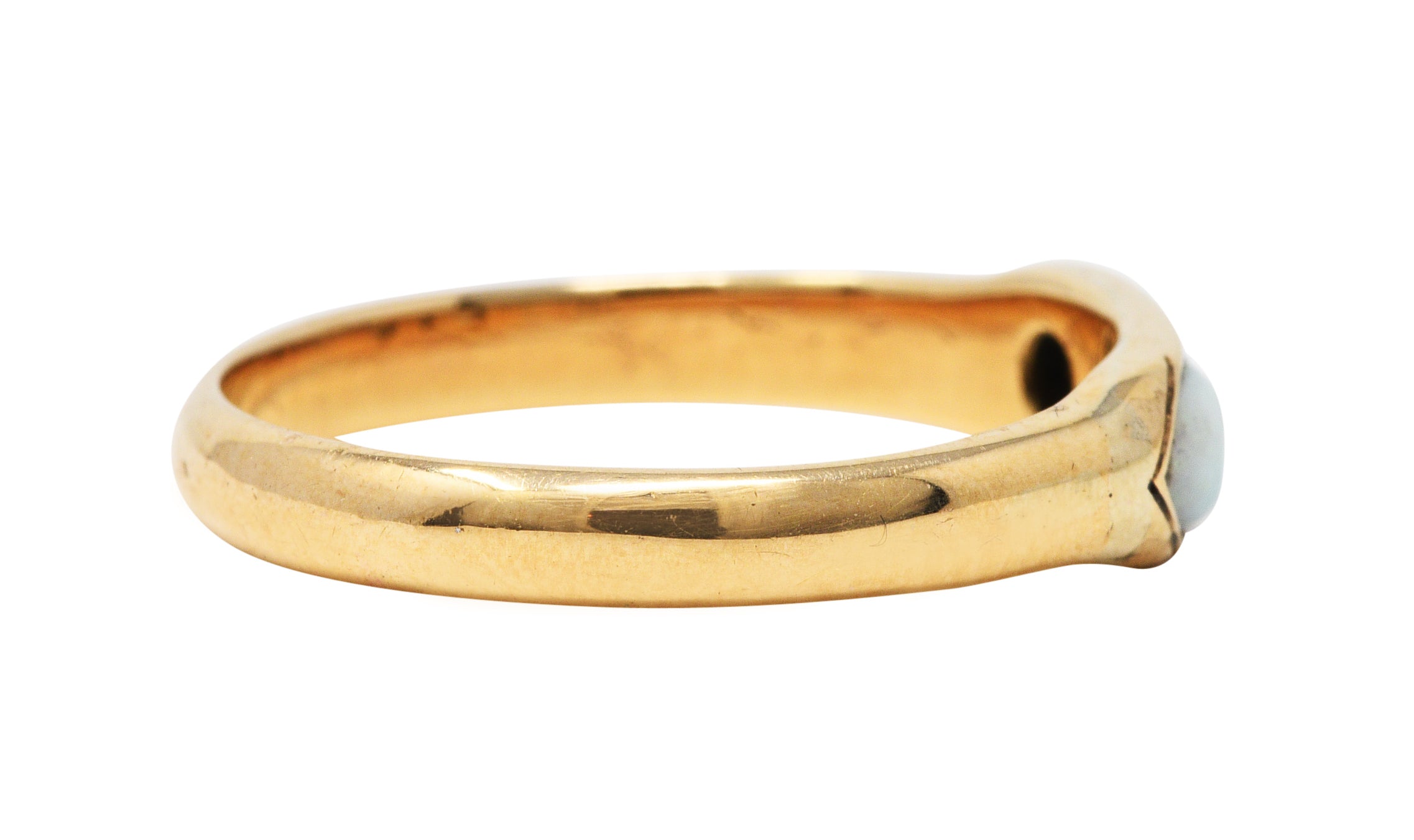 Art Deco Opal Diamond 10 Karat Gold Band RingRing - Wilson's Estate Jewelry