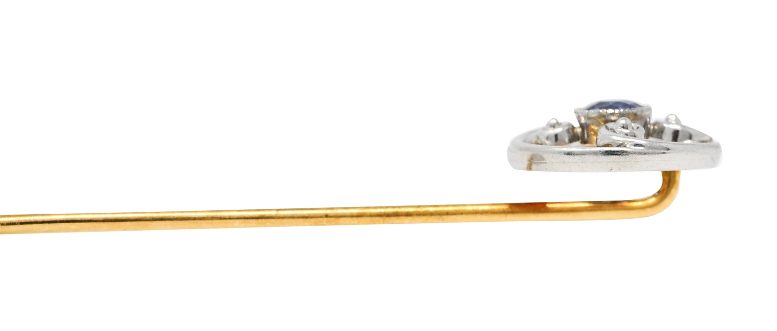 Whiteside & Blank Sapphire Platinum-Topped 14 Karat Gold StickpinStick Pin - Wilson's Estate Jewelry