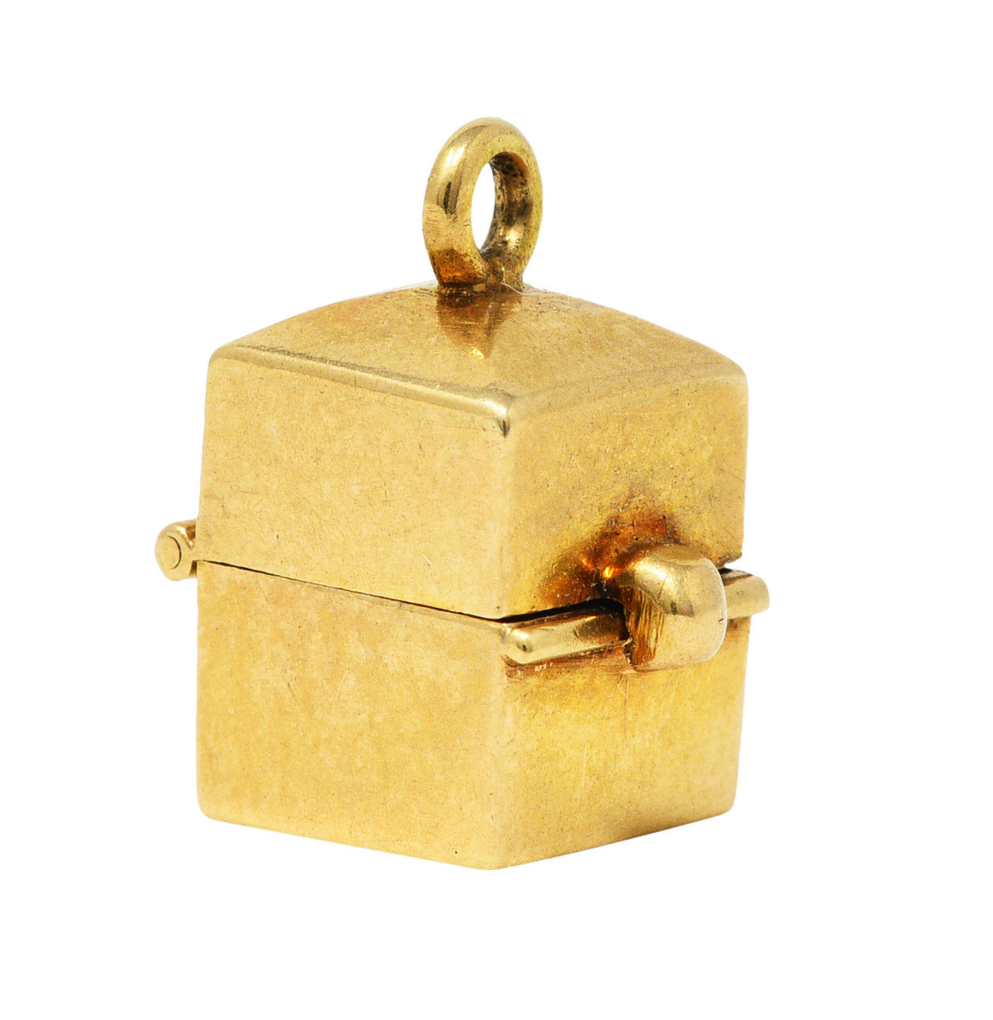Retro Diamond 14 Karat Gold Marriage Ring Box Charmcharm - Wilson's Estate Jewelry