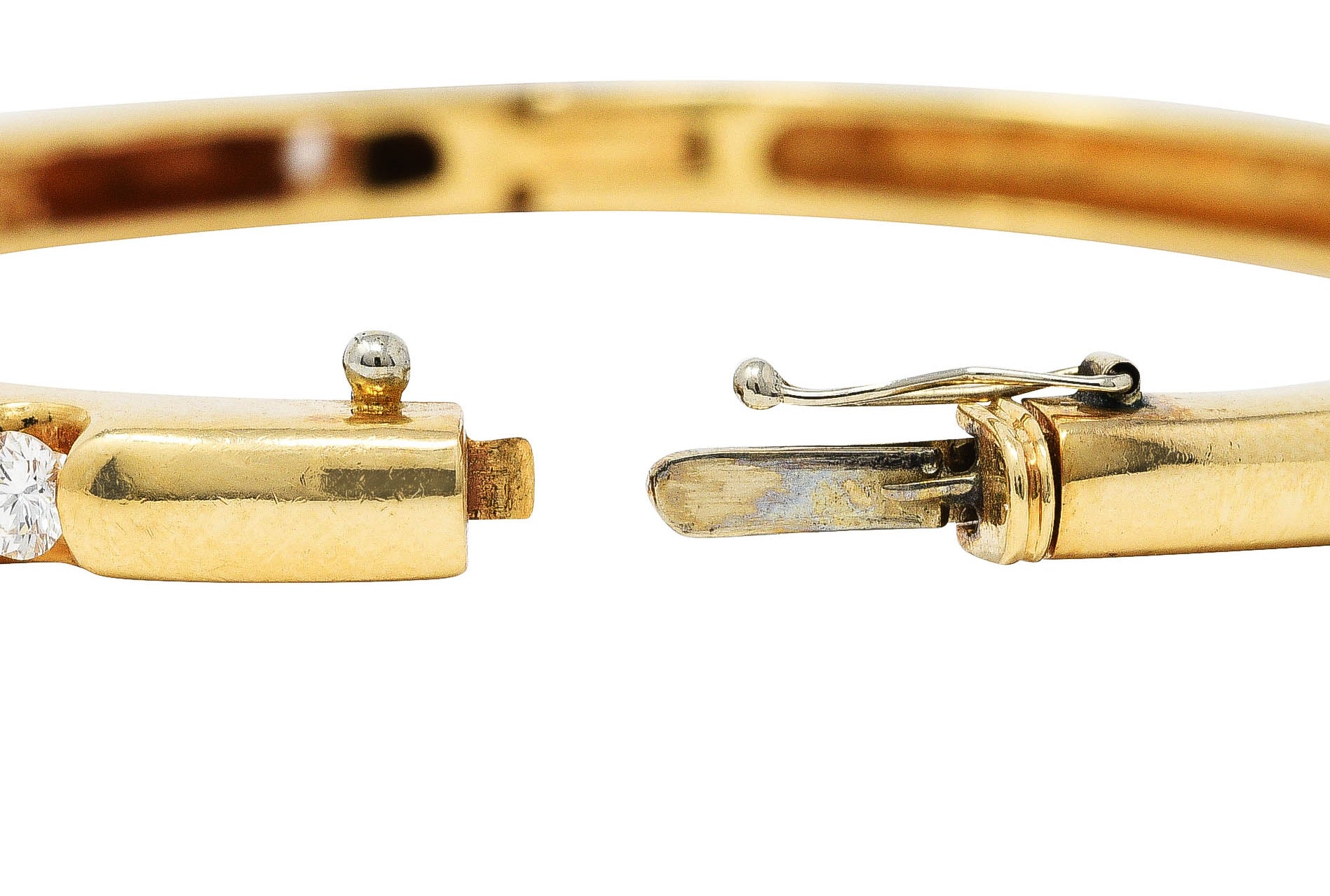 Vintage 0.95 CTW Diamond 14 Karat Gold Bangle Braceletbracelet - Wilson's Estate Jewelry