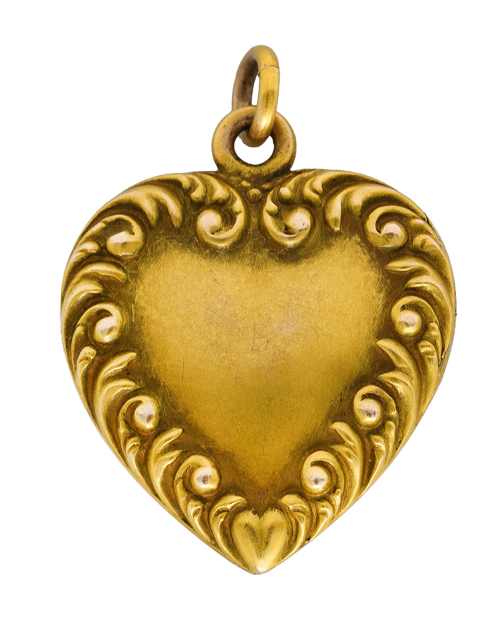 1900 Victorian 14 Karat Gold Heart Locket Pendantcharm - Wilson's Estate Jewelry