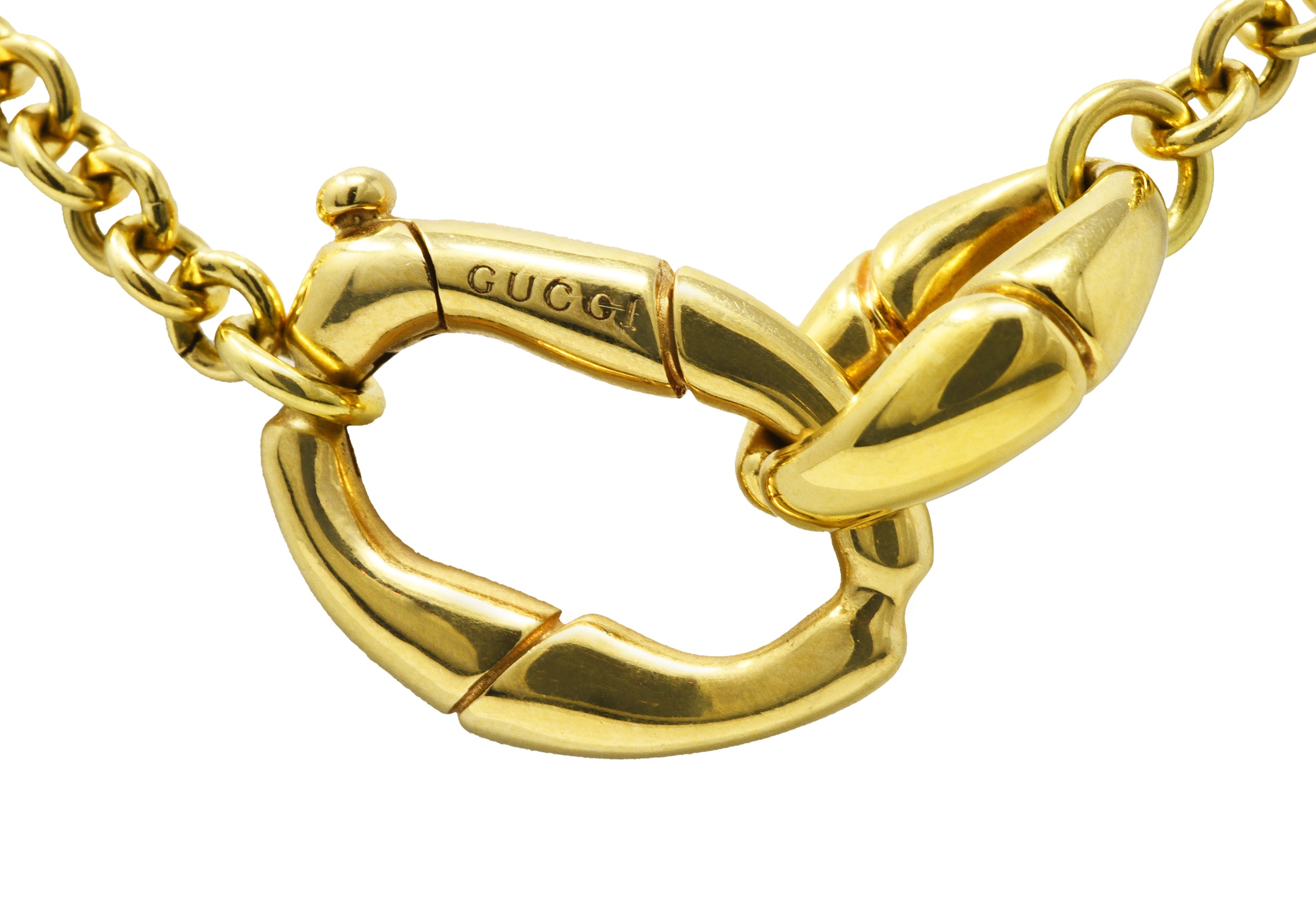 Gucci 18 Karat Gold Bamboo Link Station NecklaceNecklace - Wilson's Estate Jewelry