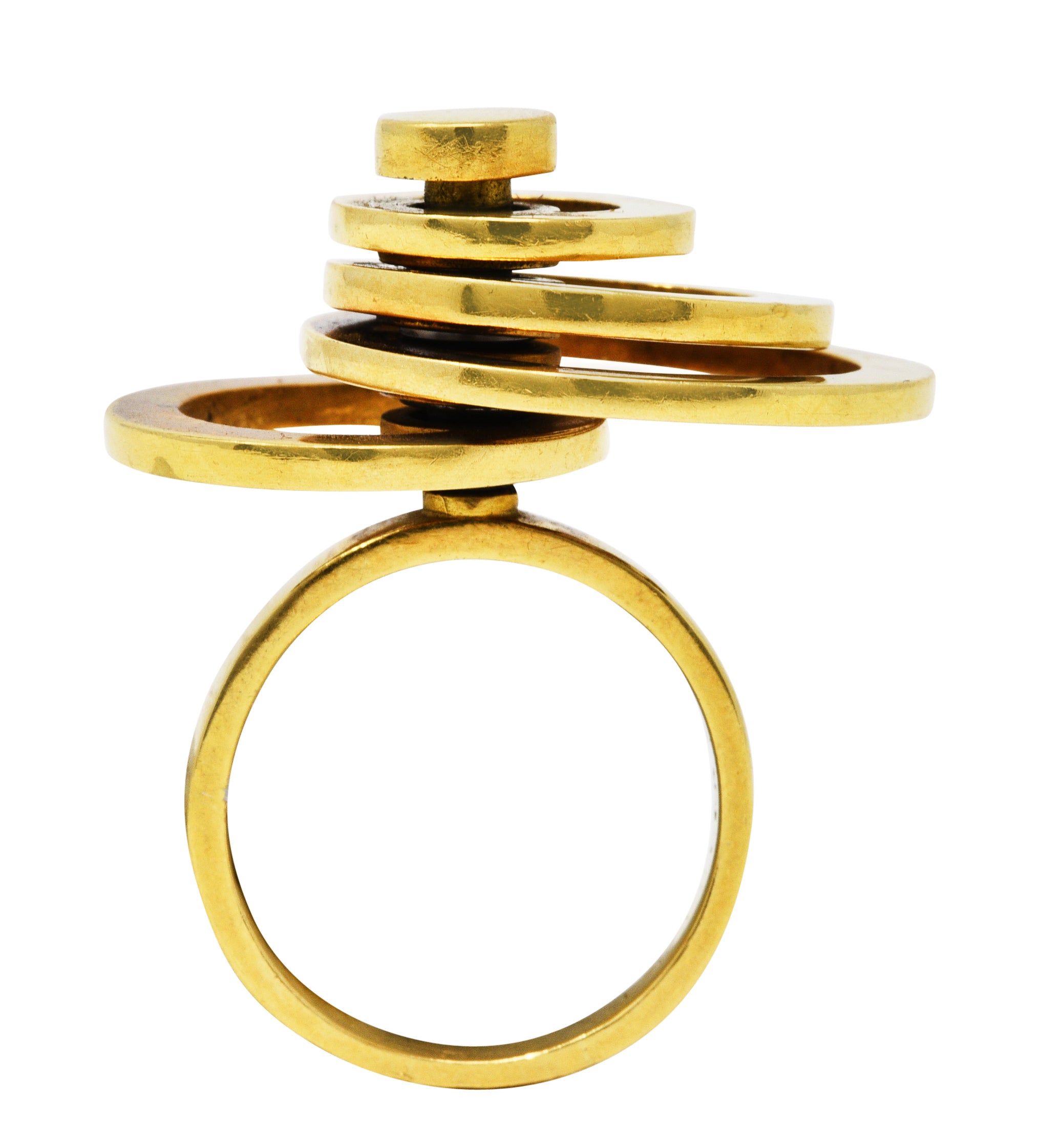 French 1960's Vintage 18 Karat Yellow Gold Fidget Spinner RingRing - Wilson's Estate Jewelry