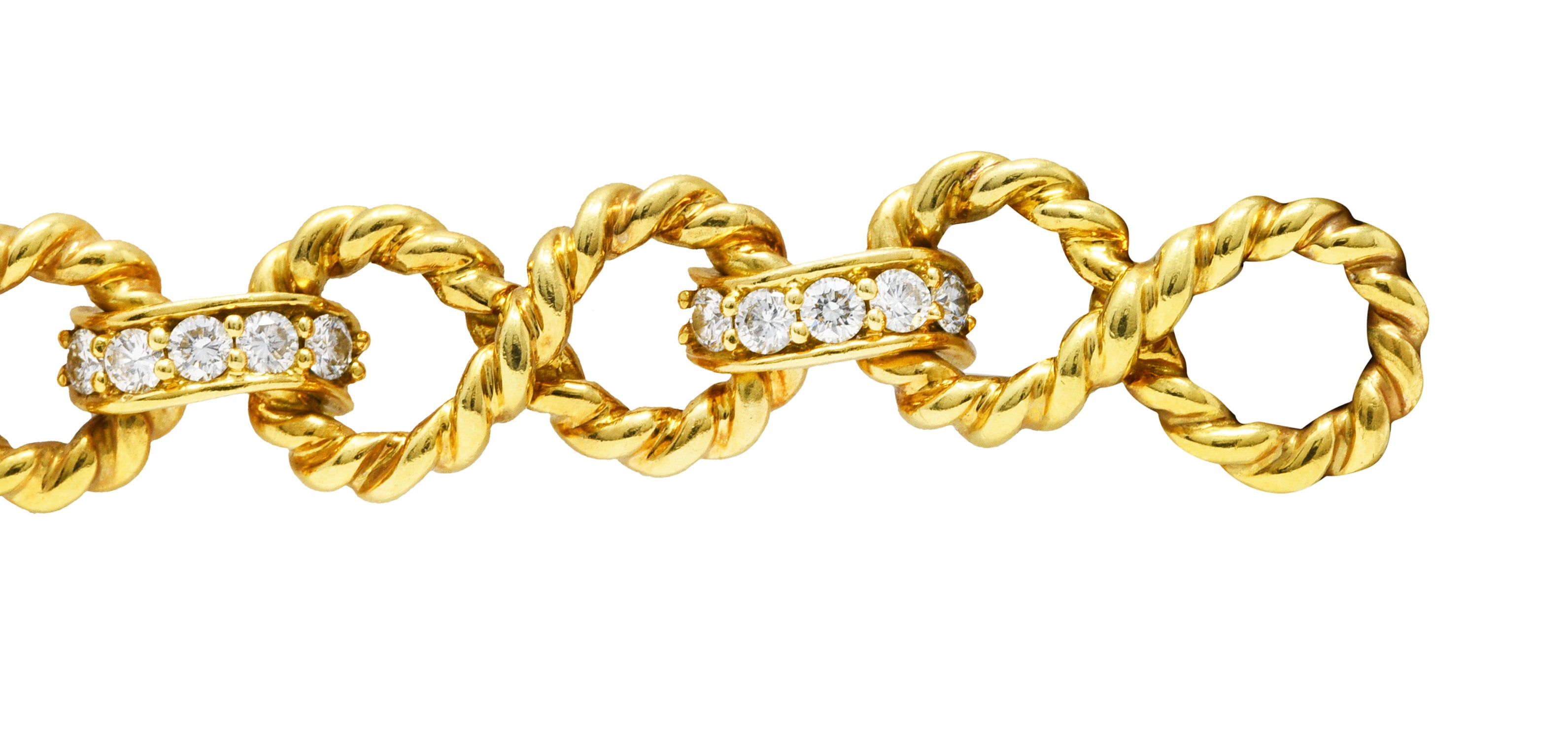 Vintage Tiffany & Co. 2.00 CTW Diamond 18 Karat Gold Twisting Infinity Braceletbracelet - Wilson's Estate Jewelry
