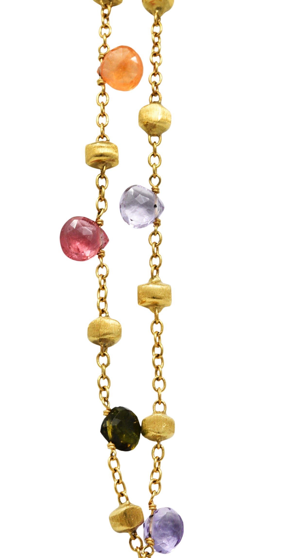 Marco Bicego Multi-Gem Topaz Amethyst 18 Karat Gold Confetti Swagged NecklaceNecklace - Wilson's Estate Jewelry