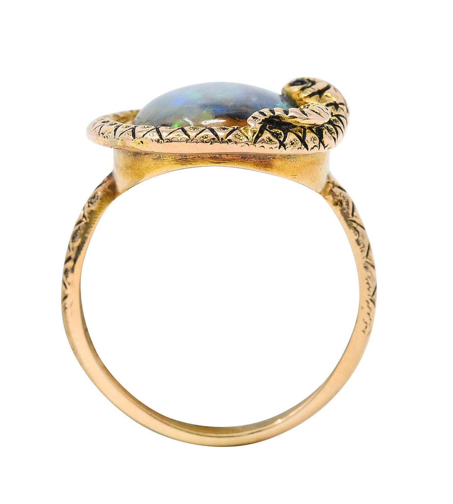 Victorian Opal 14 Karat Gold Snake RingRing - Wilson's Estate Jewelry
