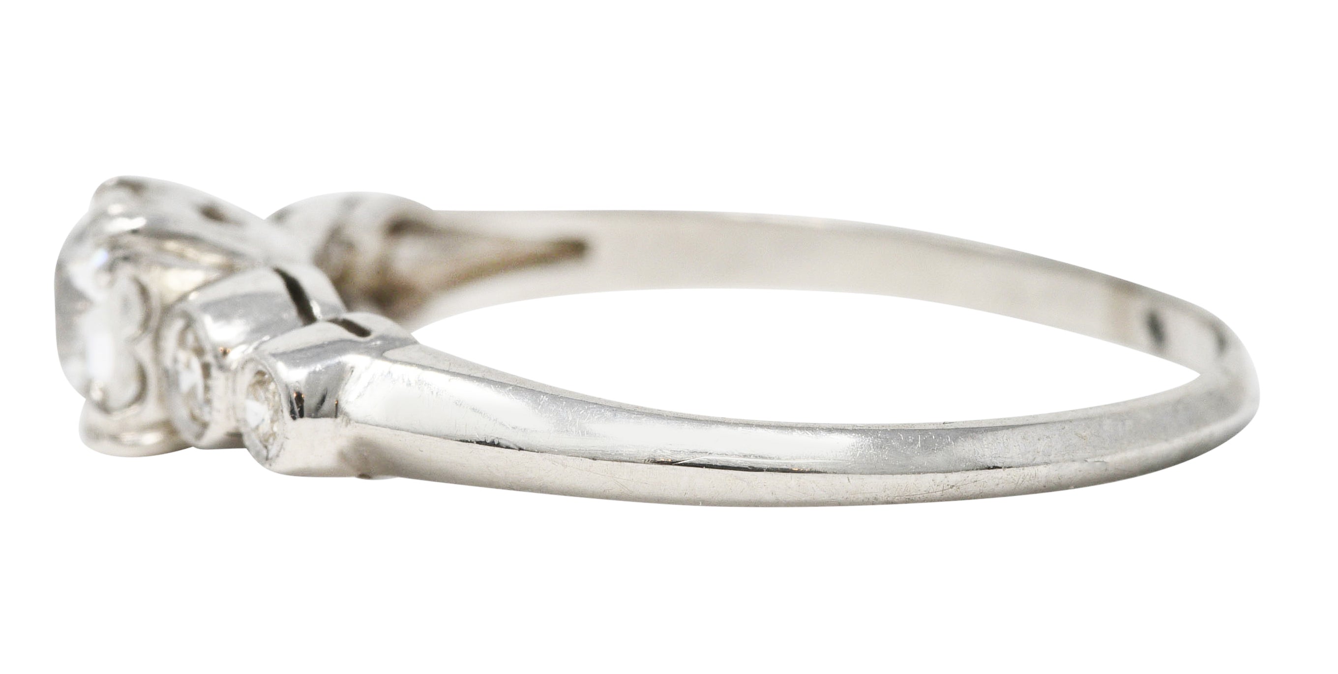 .11111 SH 1930's Art Deco 0.64 CTW Diamond Platinum Five Stone Engagement Ring GIA Wilson's Estate Jewelry