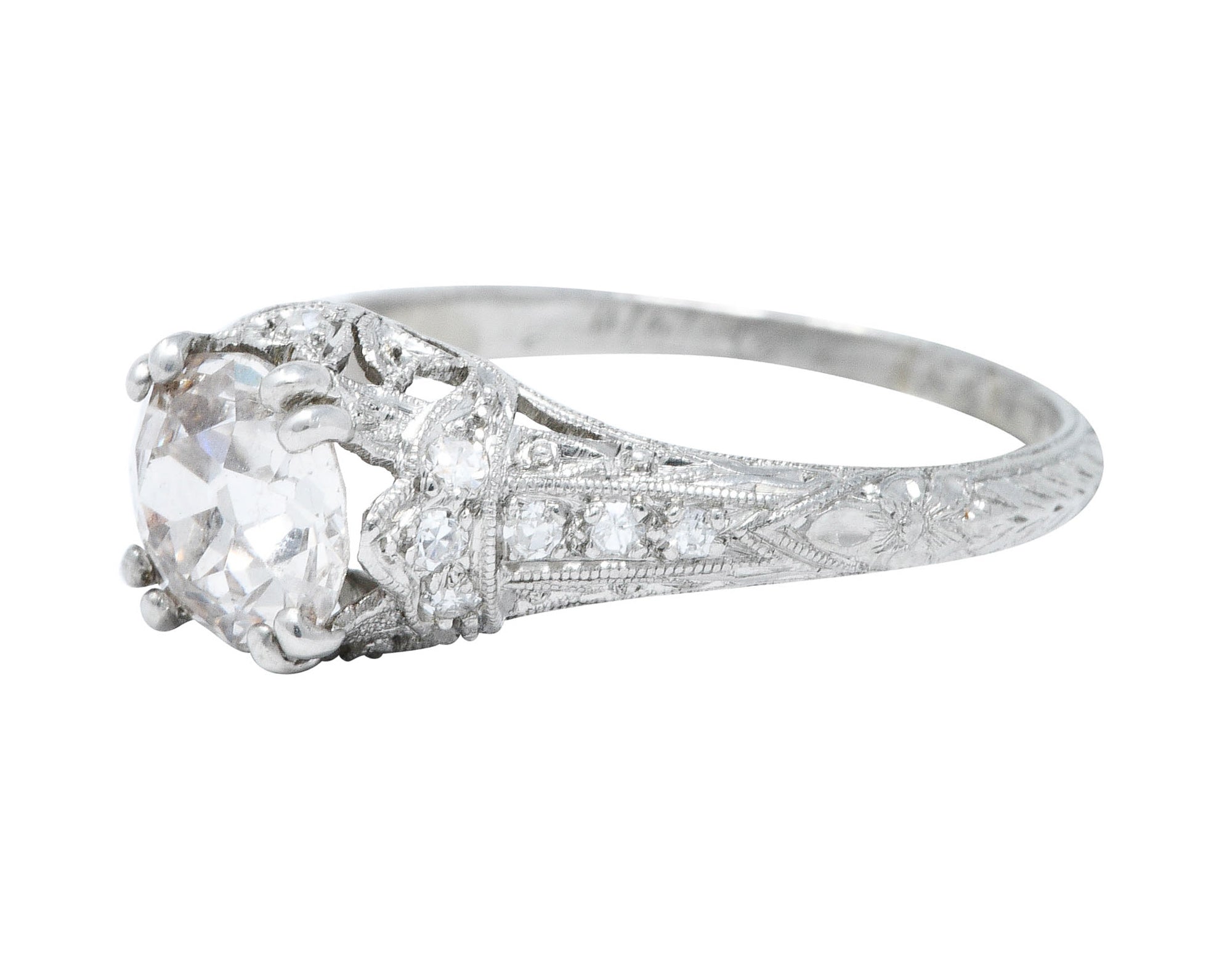 1910 Edwardian Byard F. Brogan 1.25 CTW Diamond Platinum Engagement RingRing - Wilson's Estate Jewelry