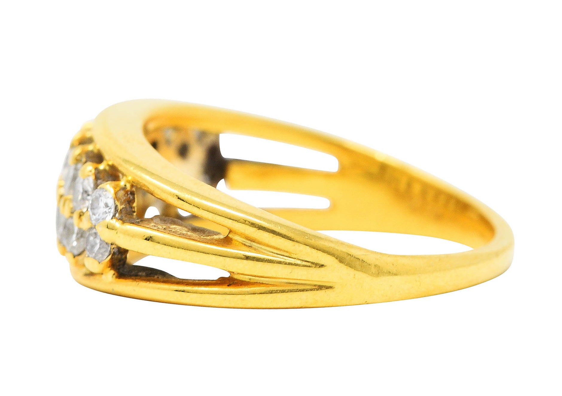 Vintage 0.55 CTW Diamond 18 Karat Gold Split Band RingRing - Wilson's Estate Jewelry