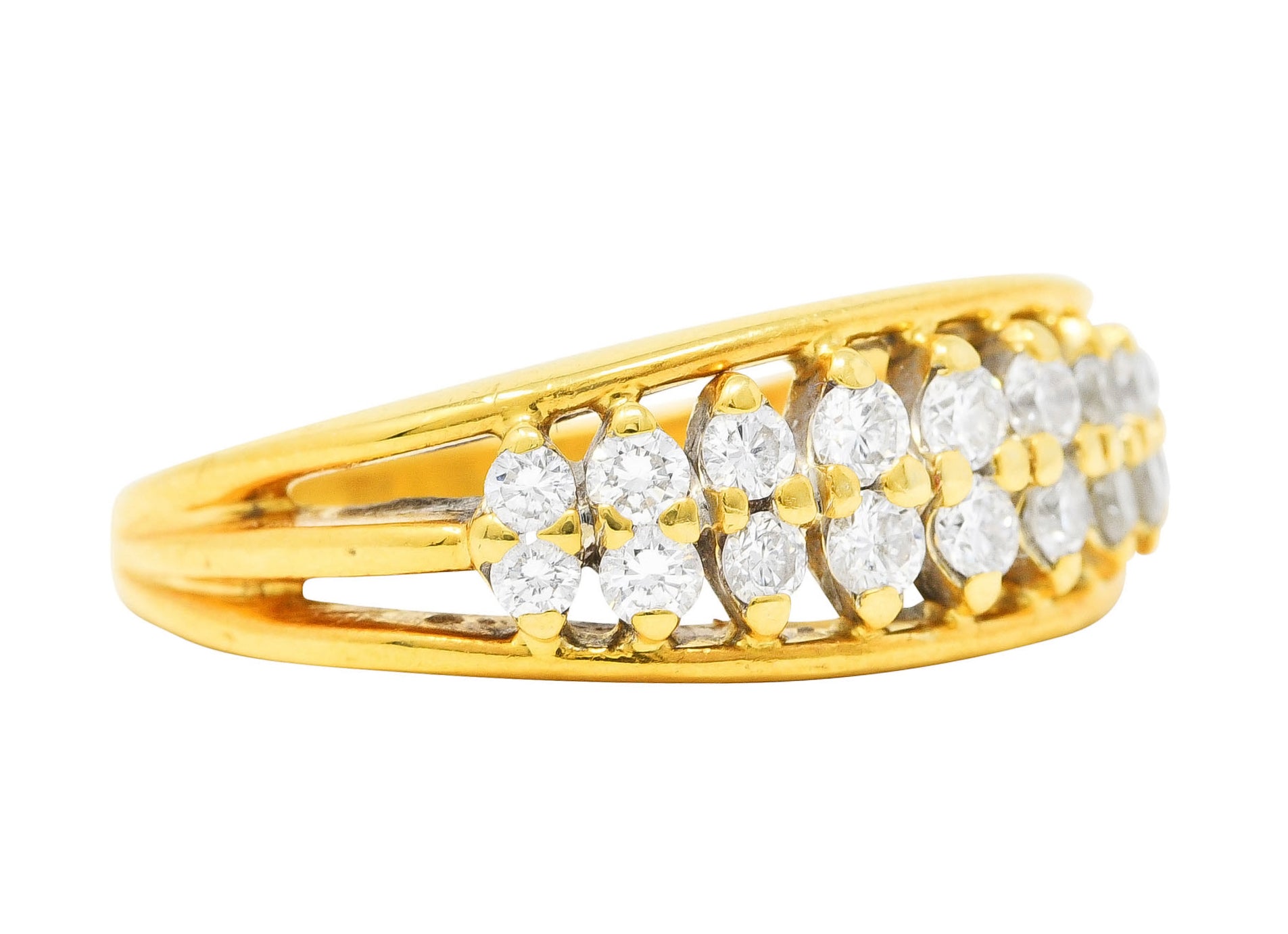 Vintage 0.55 CTW Diamond 18 Karat Gold Split Band RingRing - Wilson's Estate Jewelry