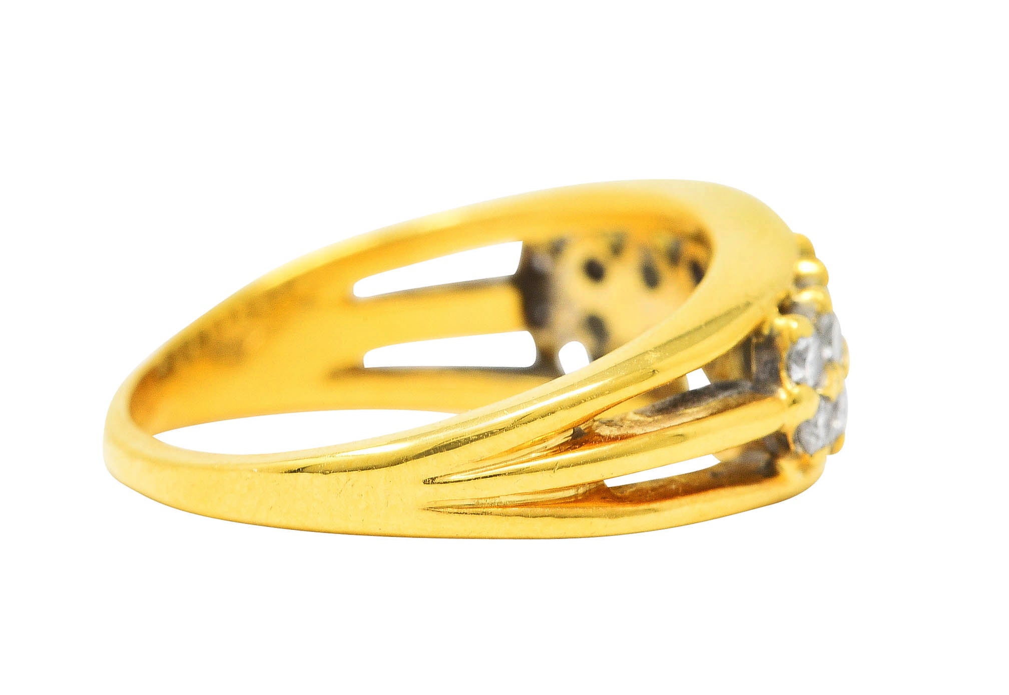 Vintage 0.55 CTW Diamond 18 Karat Gold Split Band RingRing - Wilson's Estate Jewelry