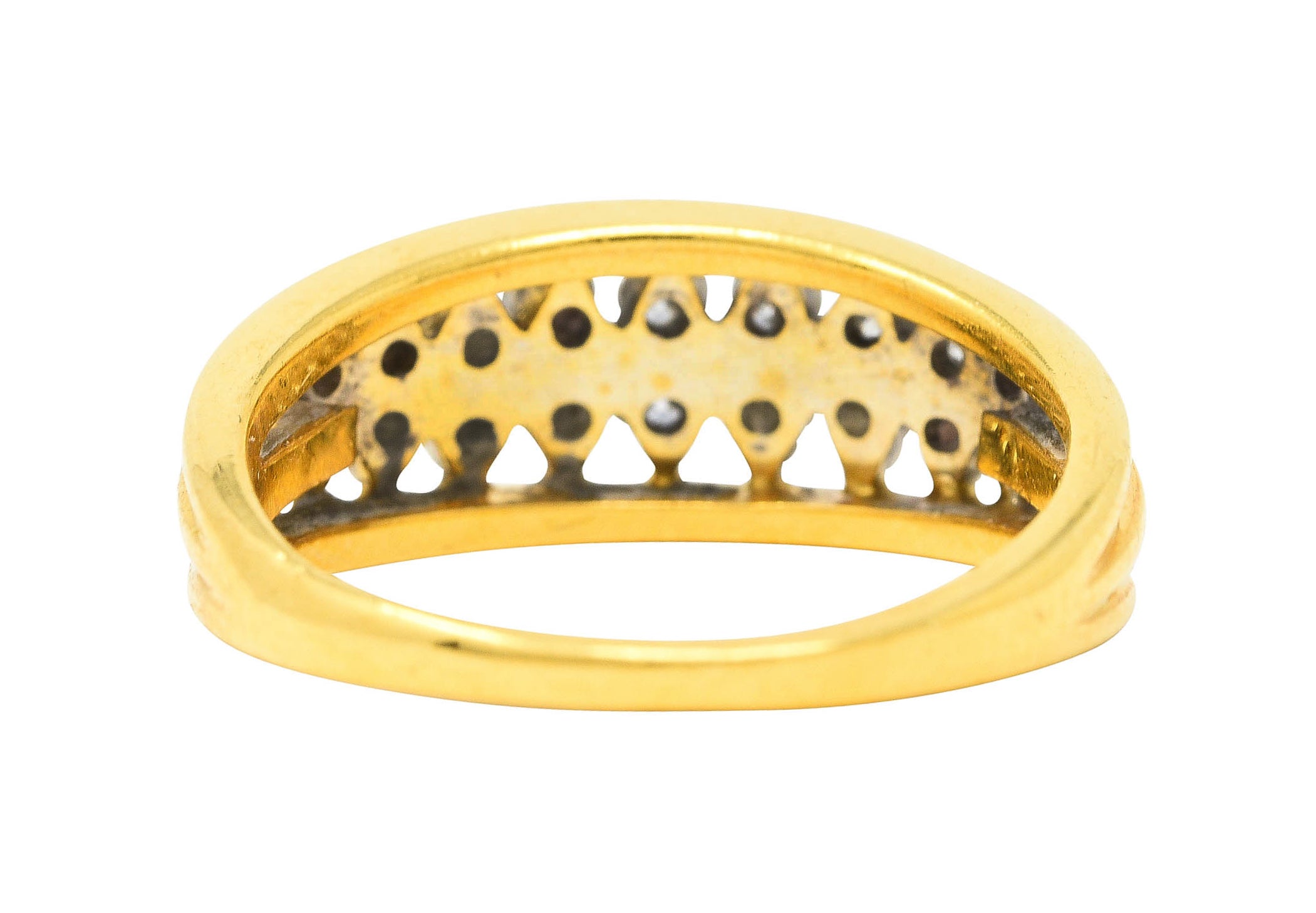 Vintage 0.55 CTW Diamond 18 Karat Gold Split Band RingRing - Wilson's Estate Jewelry